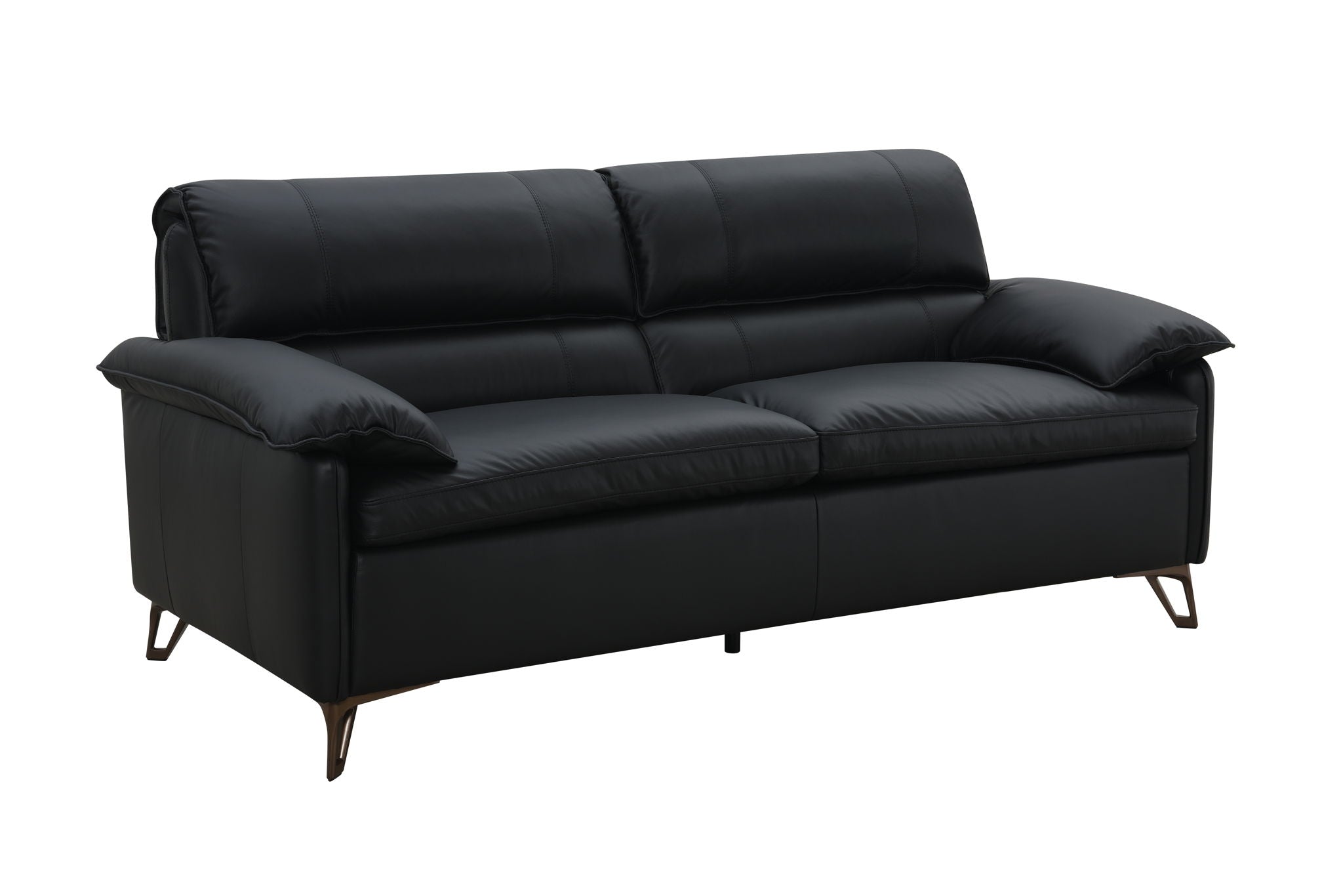 Eilene - Top Grain Leather Loveseat - Black - Best Buy Furniture