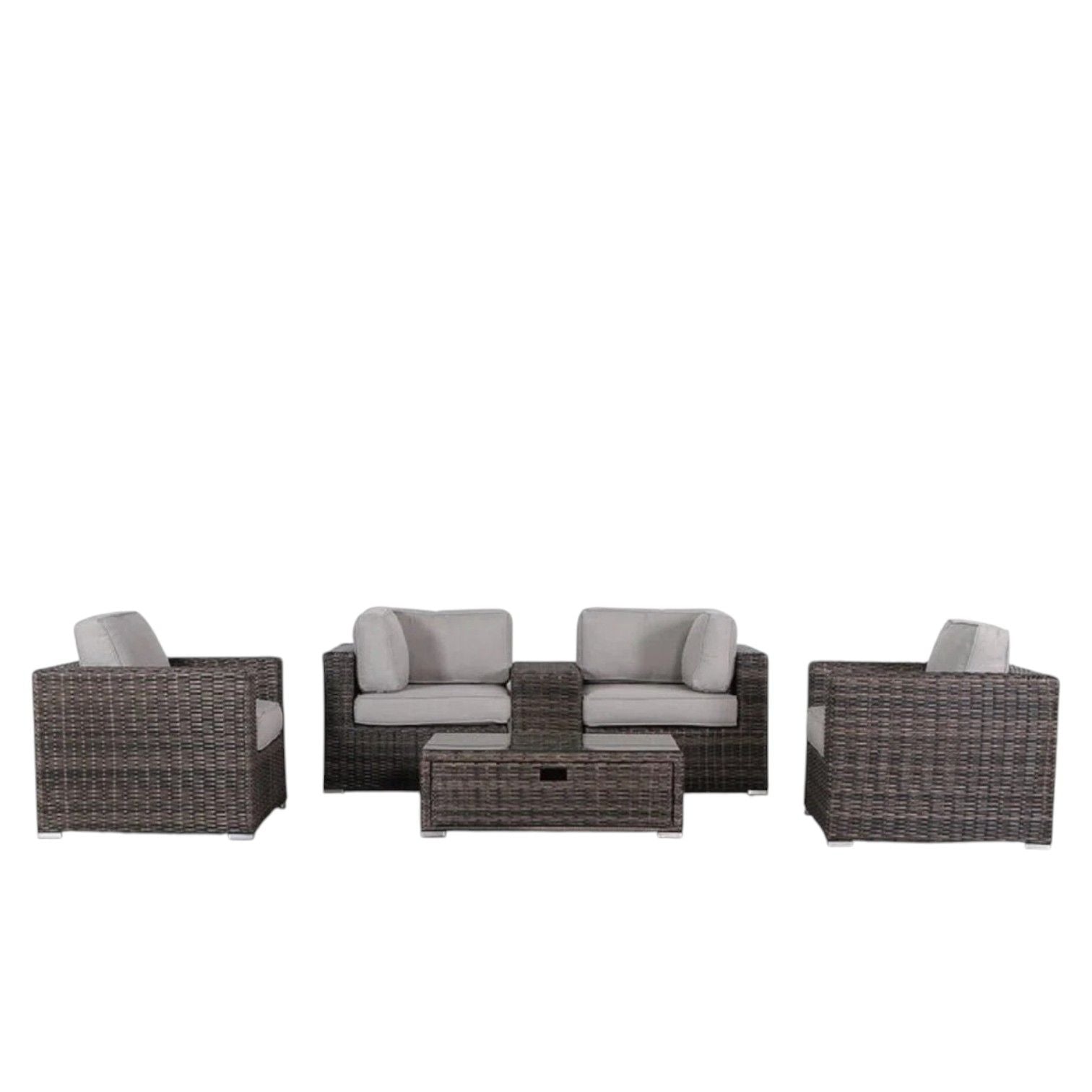 Wicker Seating Group Set With Table And Cushions - Best Buy Furniture