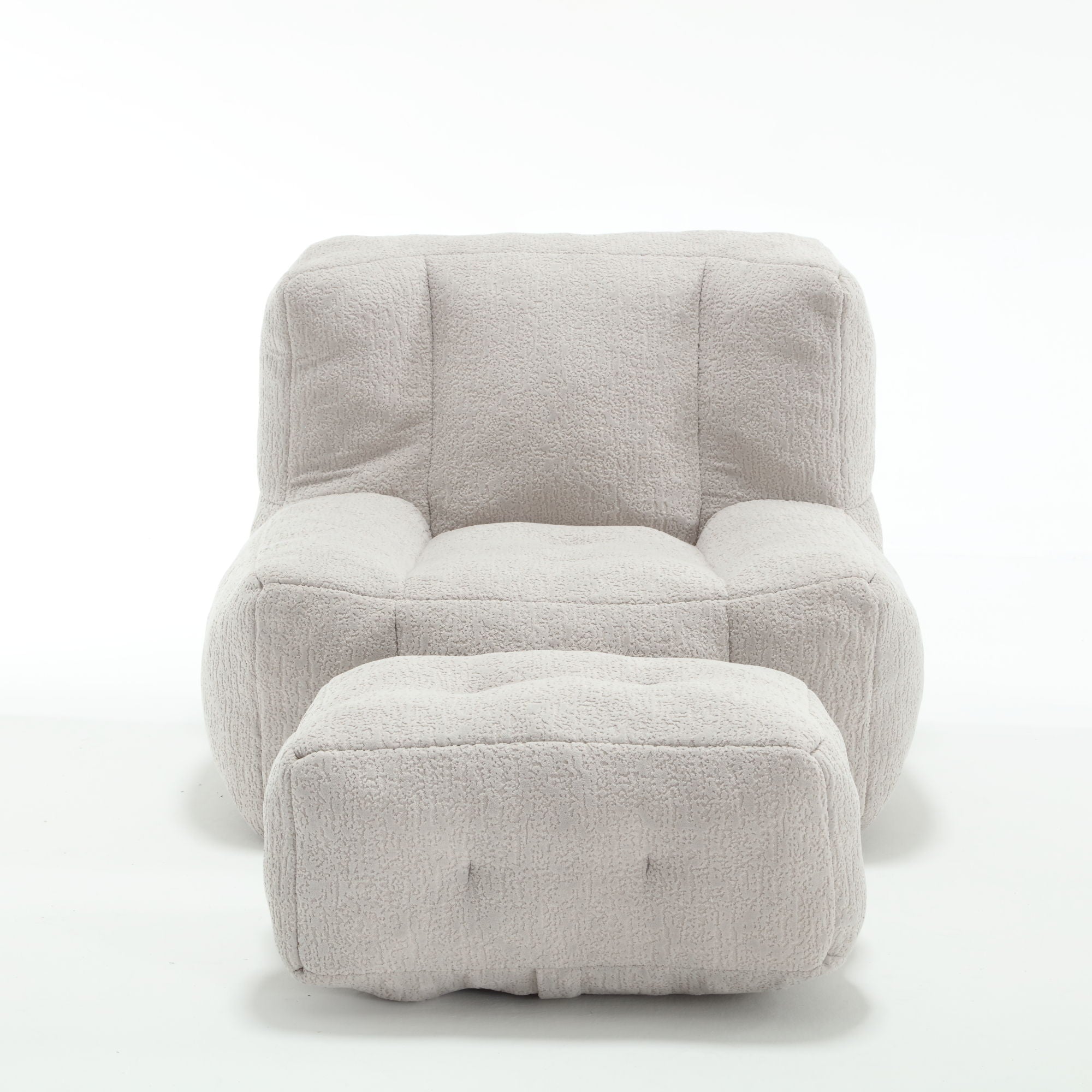 Modern Indoor Fluffy Bean Bag Chair With Memory Foam And Ottoman, Super Soft - Best Buy Furniture