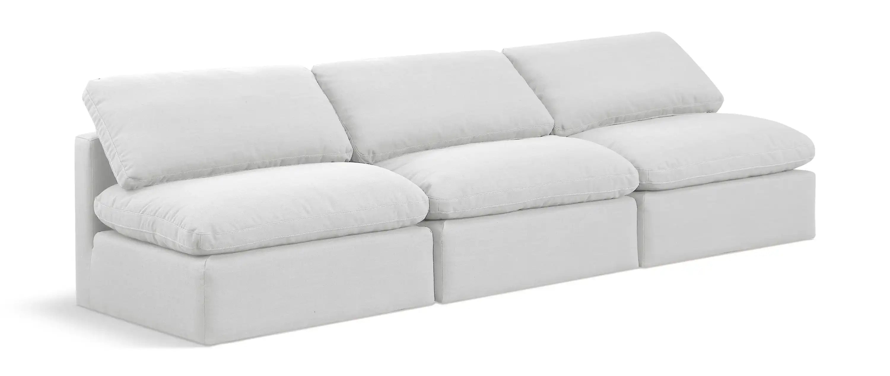 Indulge - Linen 3 Piece Modular Armless Sofa - White - Best Buy Furniture