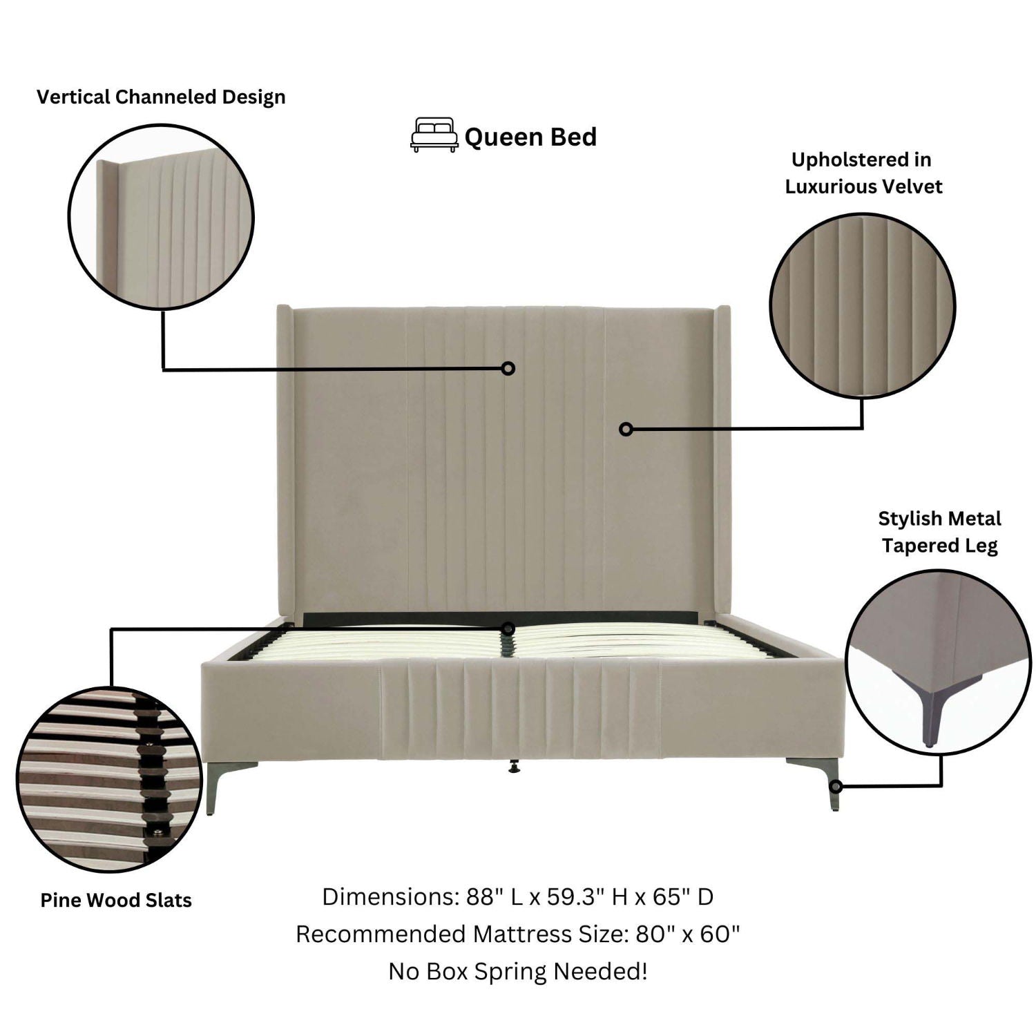 Promenade - Bed With Upholstered Headboard And Slats