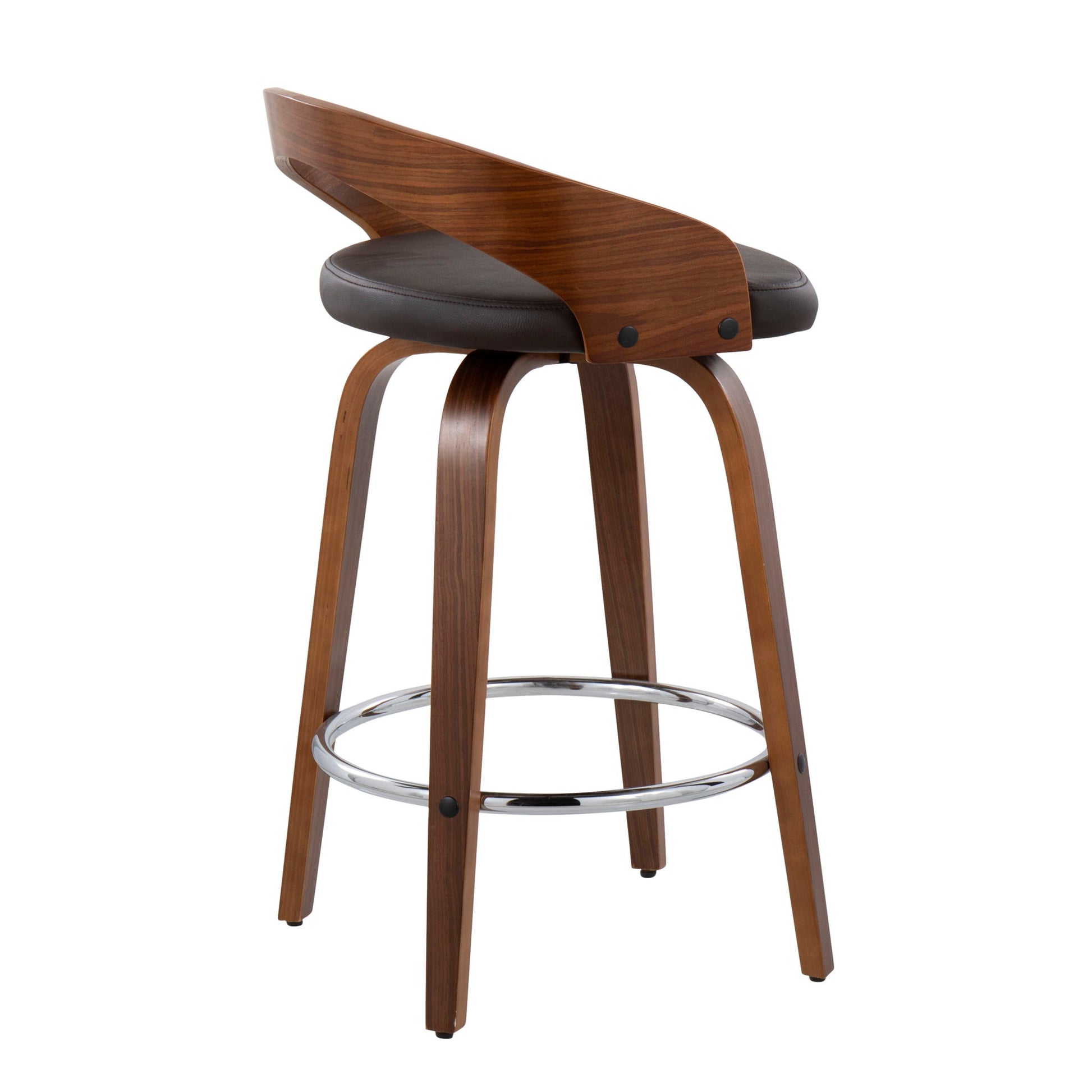 Grotto - Mid-Century Modern, Counter Stool With Swivel (Set of 2) - Best Buy Furniture