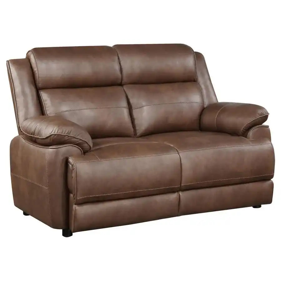 Ellington - Upholstered Padded Arm Loveseat - Dark Brown - Best Buy Furniture