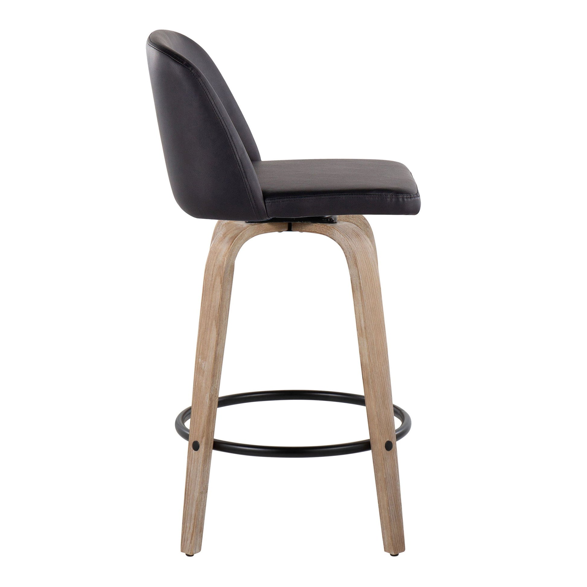 Toriano - Contemporary Fixed-Height Counter Stool & Swivel With Round Footrest (Set of 2) - Best Buy Furniture