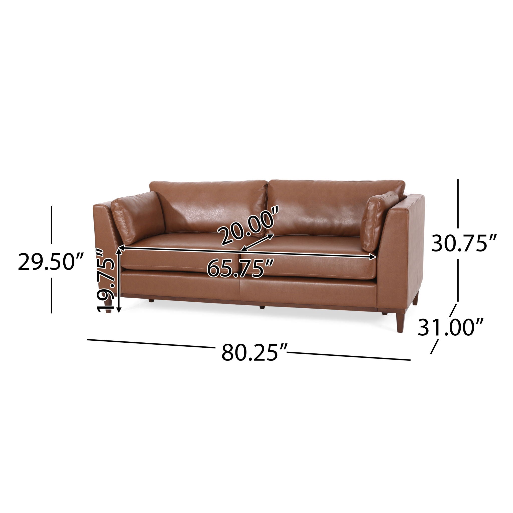 Contemporary 3 Seater Sofa Upholstery - Light Brown - Best Buy Furniture