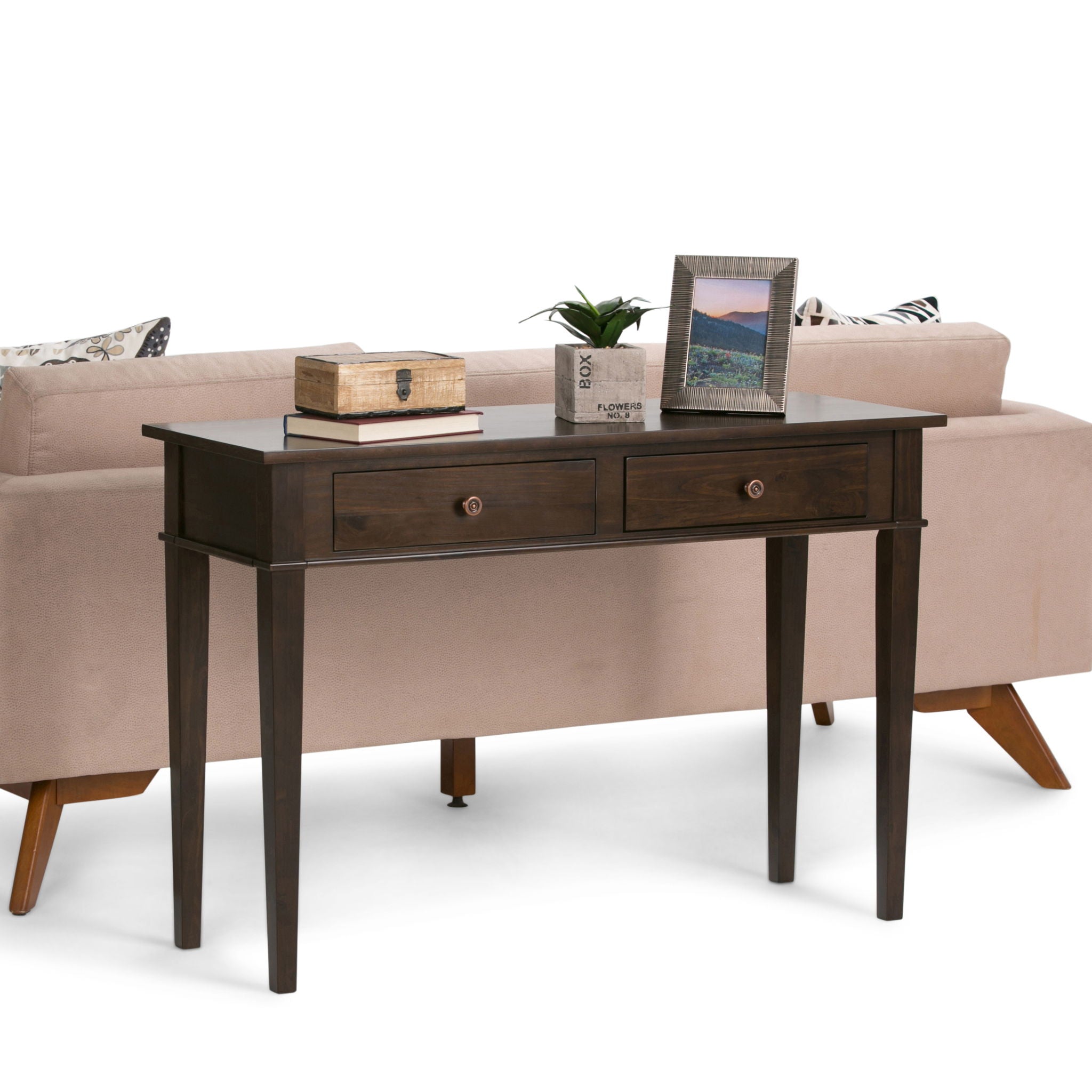 Carlton - Console Sofa Table - Dark Tobacco Brown - Best Buy Furniture