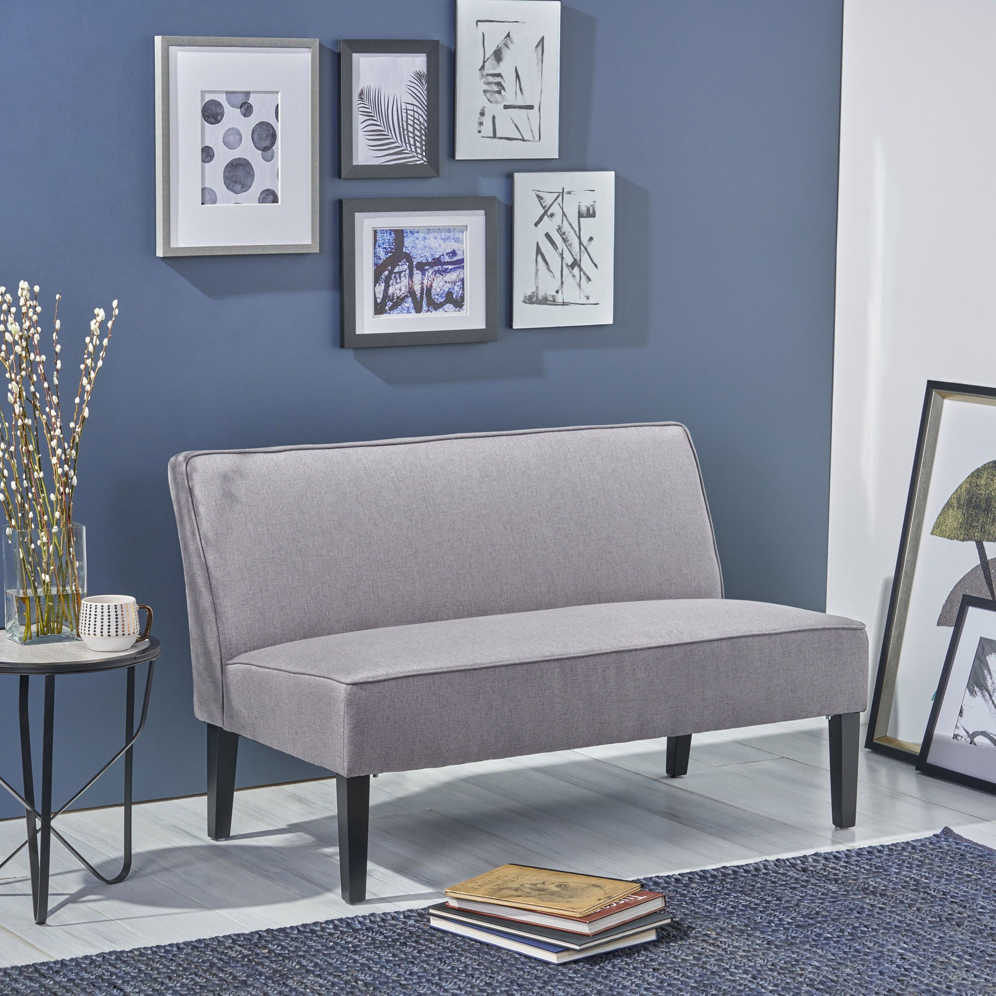 Contemporary Loveseat With Upholstered Fabric And Birch Wood Legs - Best Buy Furniture