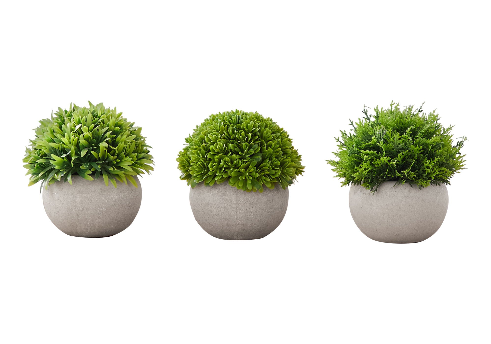 5" Tall, Artificial Plant, Grass, Indoor, Faux, Fake, Table, Greenery, Potted, Decorative (Set of 3) - Green / Gray - Best Buy Furniture