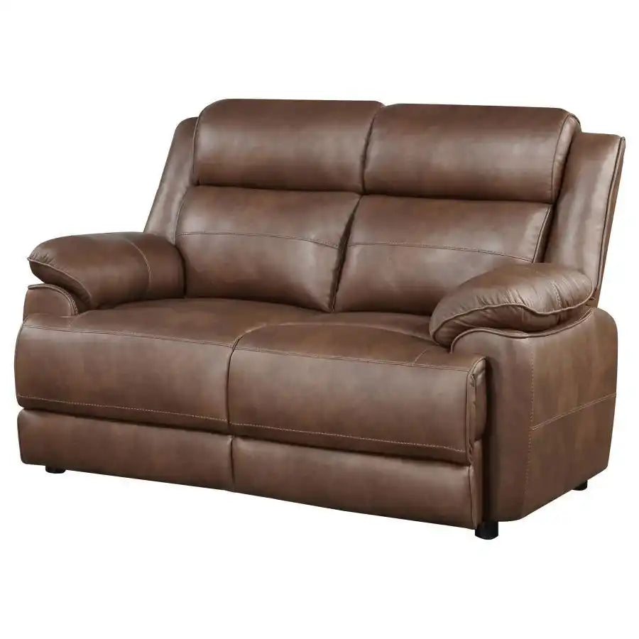 Ellington - Upholstered Padded Arm Loveseat - Dark Brown - Best Buy Furniture