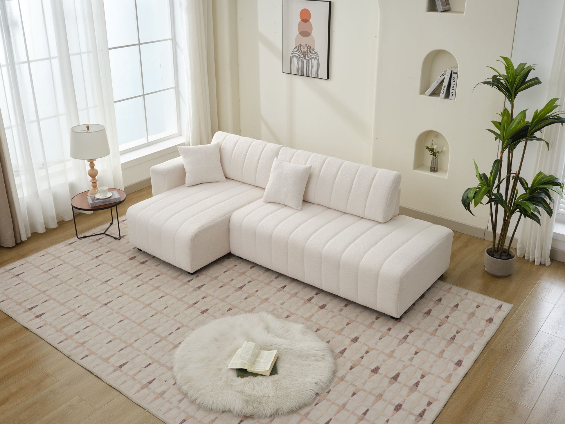 Jessica - Lamb Wool Sectional Sofa With Chaise, Versatile Configuration - Best Buy Furniture