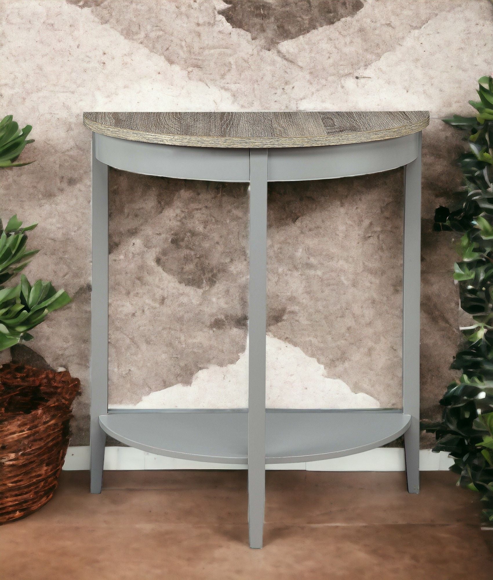 Justino - Console Table - Gray / Oak - Best Buy Furniture
