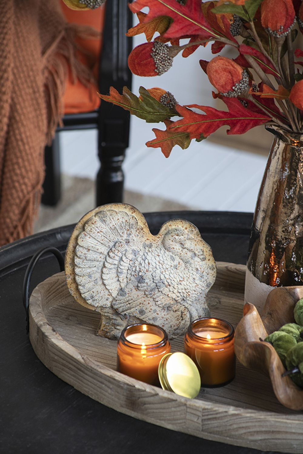 Resin Turkey With Pumpkin Rustic, For Harvest Festival Fall Festival & Thanksgiving Table Decorations (Set of 2) - Gray - Best Buy Furniture