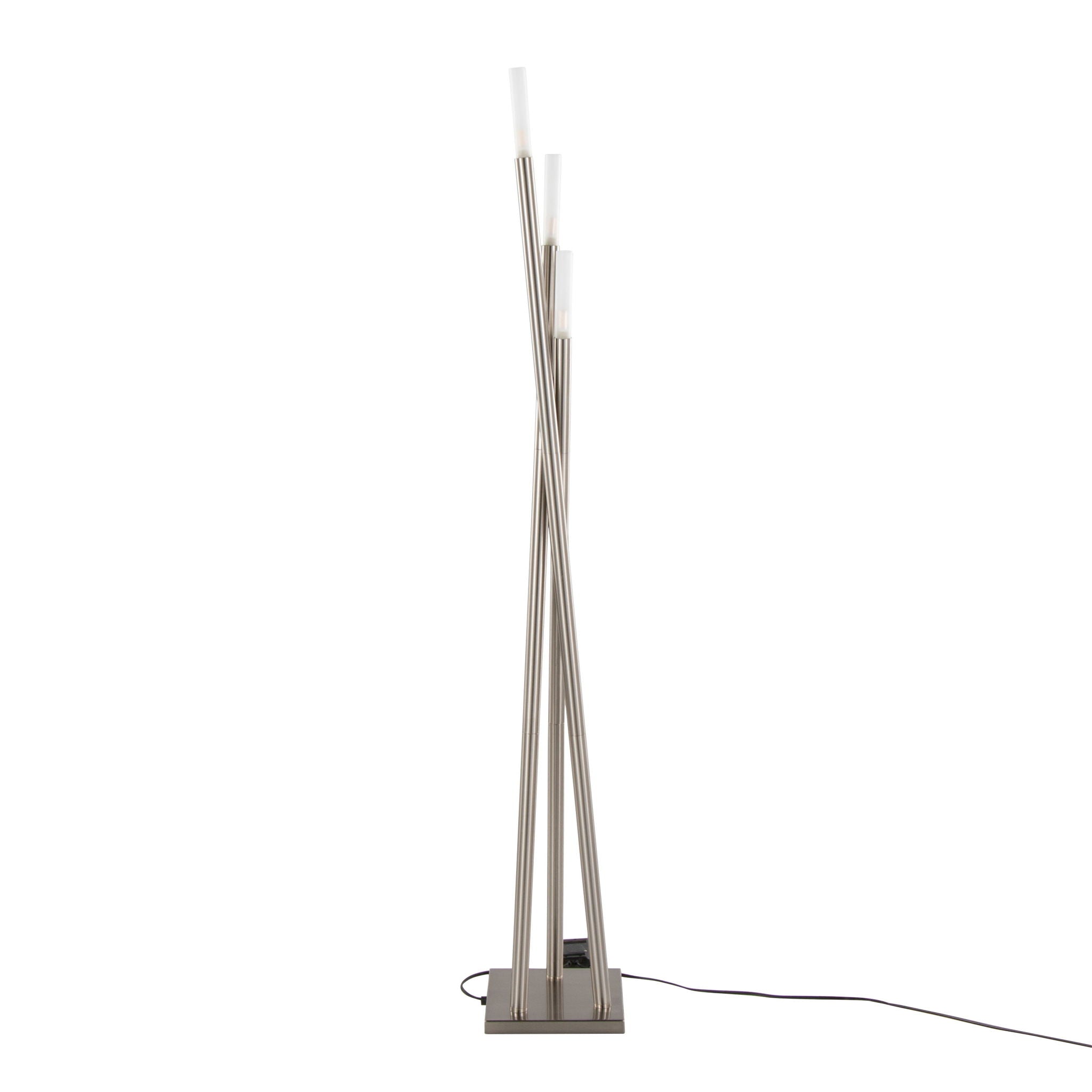 Icicle - Contemporary Floor Lamp - Nickel - Best Buy Furniture