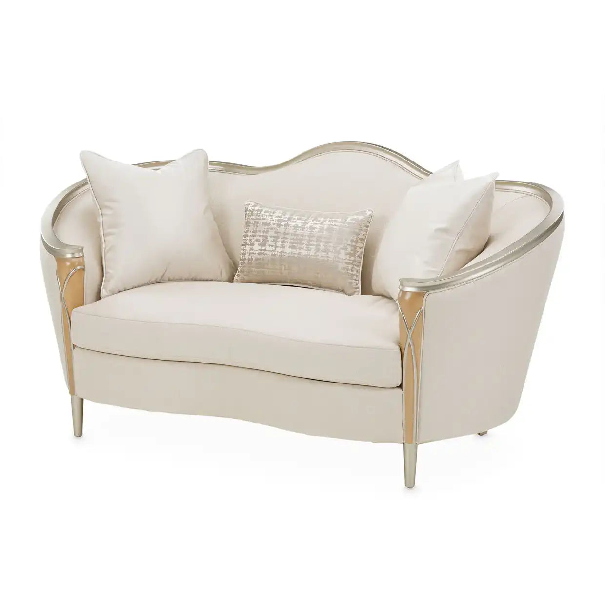 Villa Cherie - Loveseat - Pearl / Caramel - Best Buy Furniture