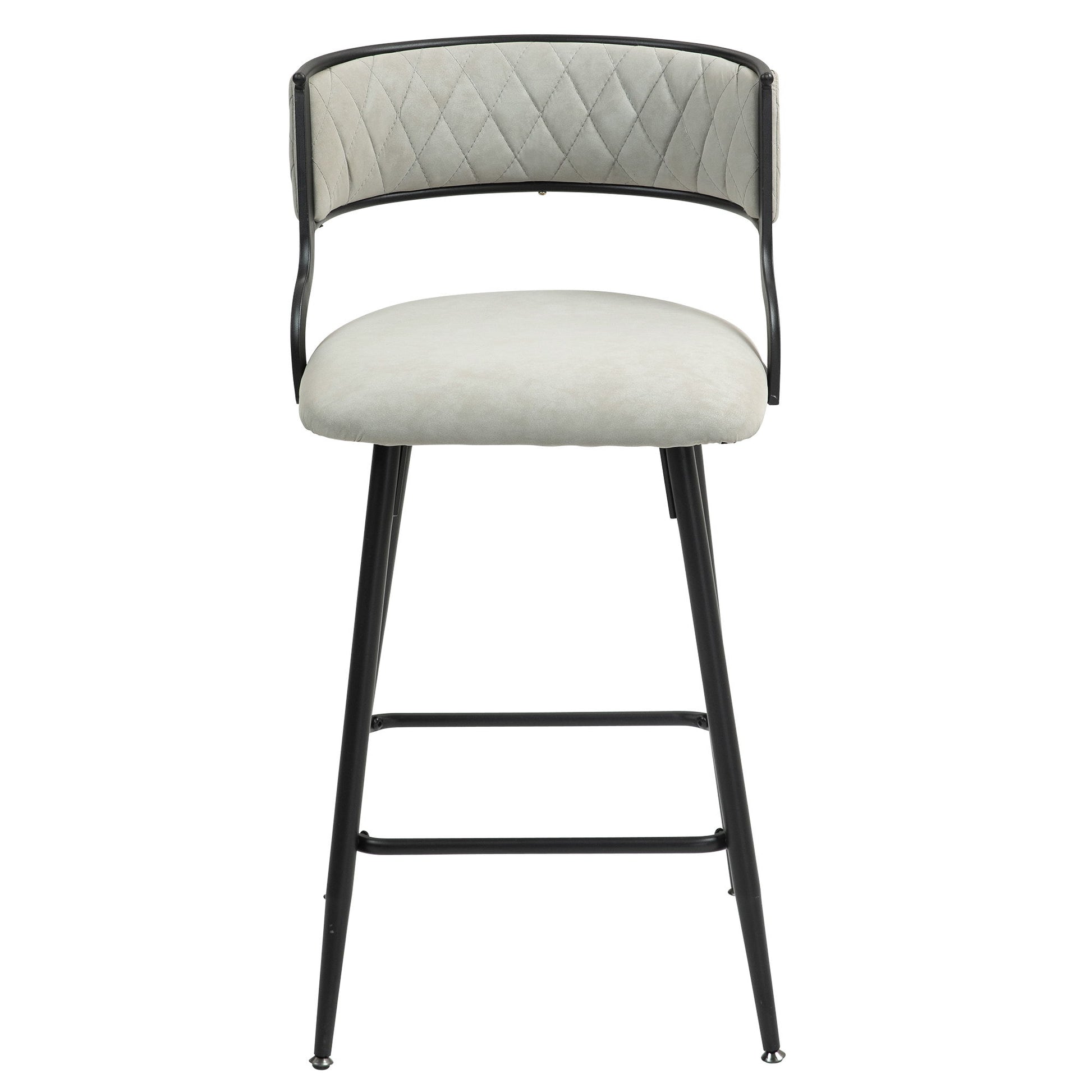 Counter Height Bar Stools With Powder Coating Base And Footrest (Set of 2) - Beige - Best Buy Furniture