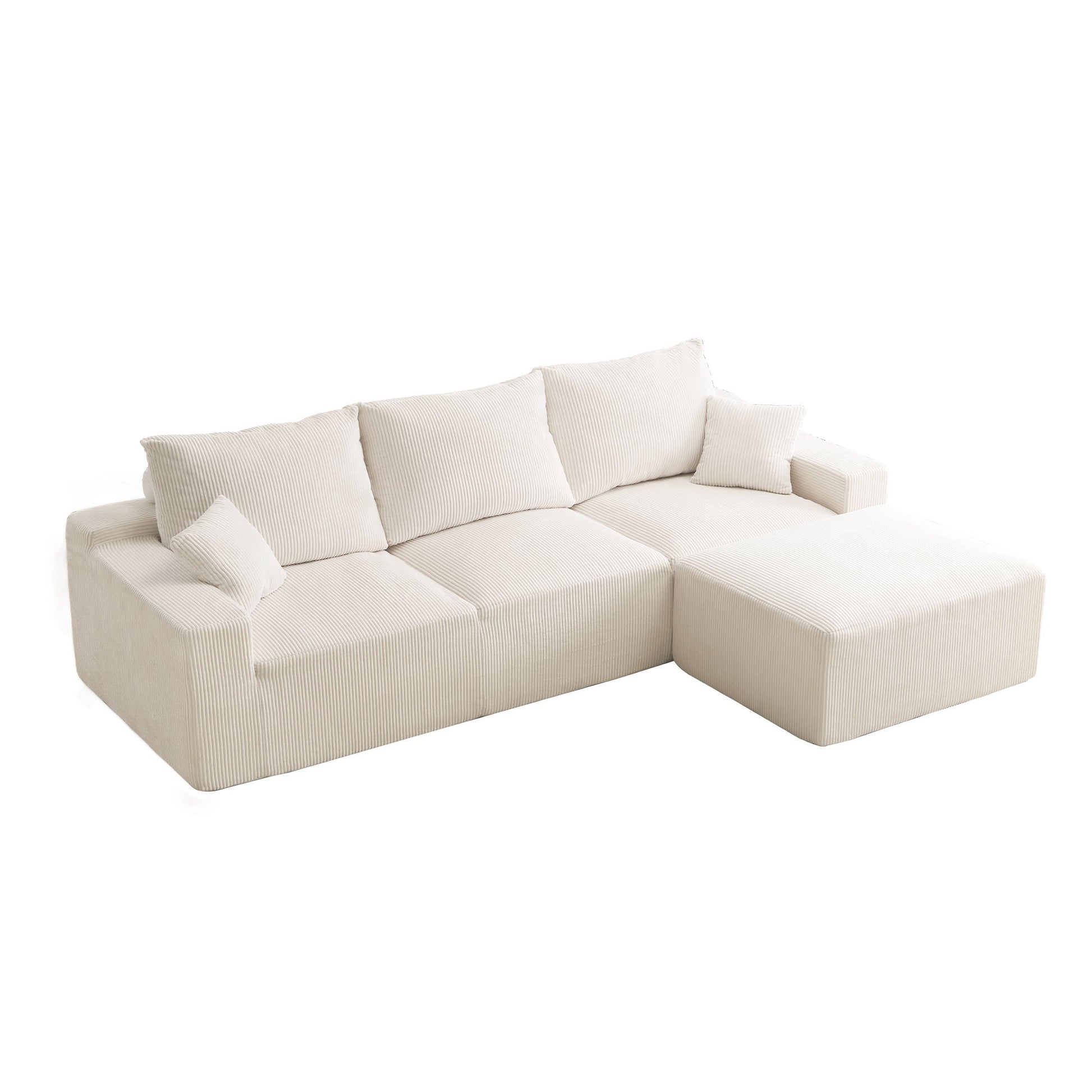 L Shaped Sectional Sofa, Full Compression 3 Seater Cloud Couch With Chaise - Best Buy Furniture