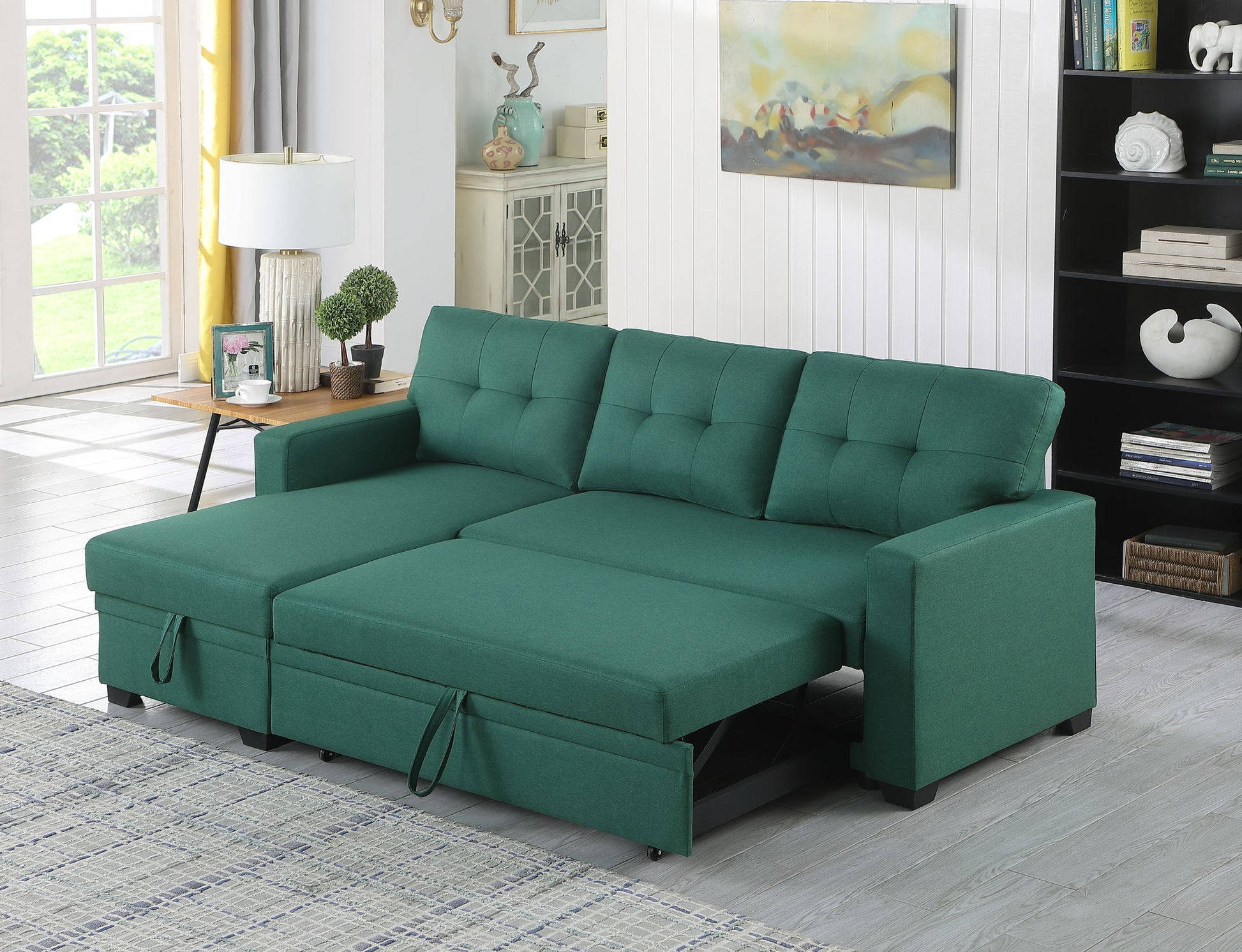 Upholstered Pull Out Sectional Sofa With Chaise - Best Buy Furniture