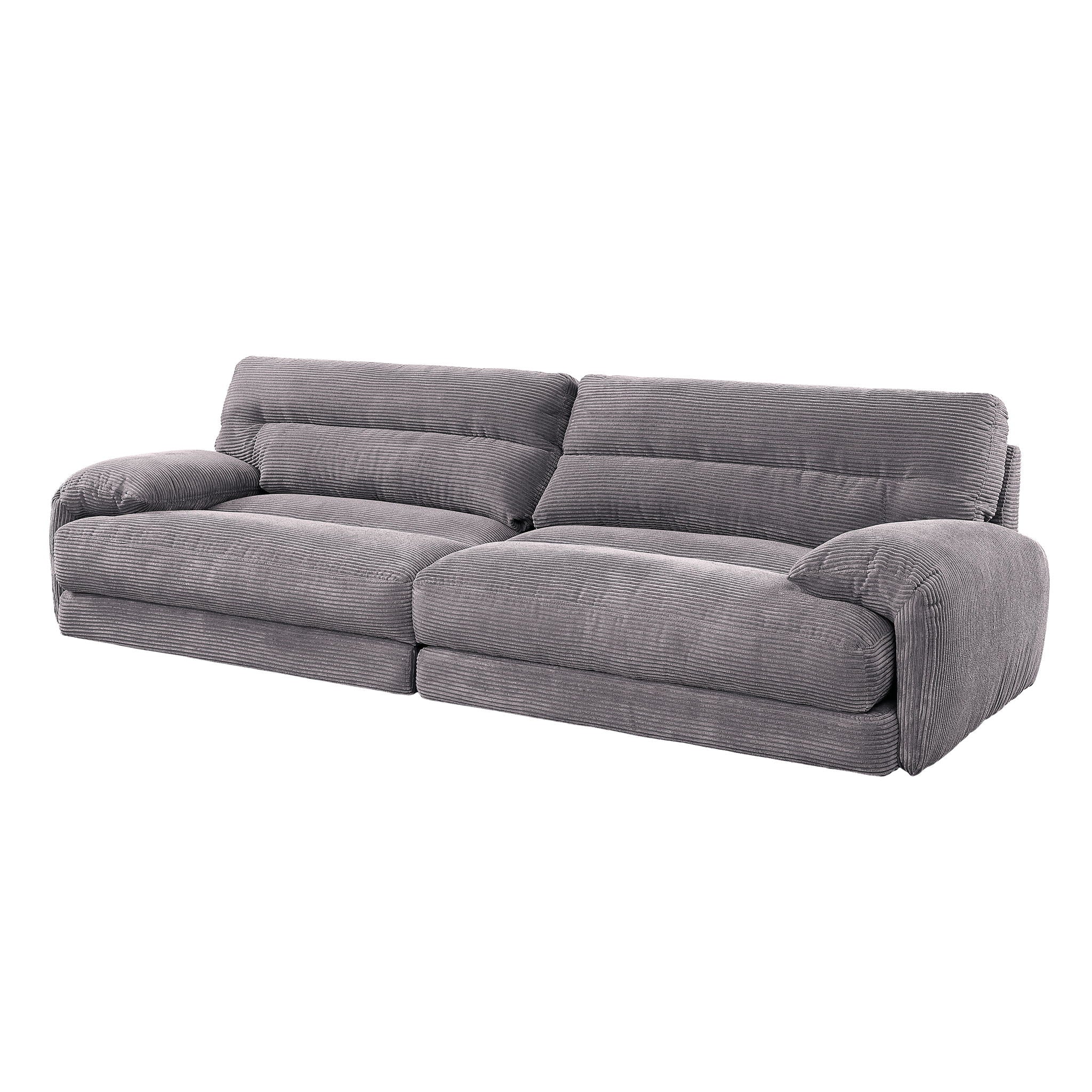 Cadenza - Corduroy 2 Piece Living Room Set - Gray - Best Buy Furniture
