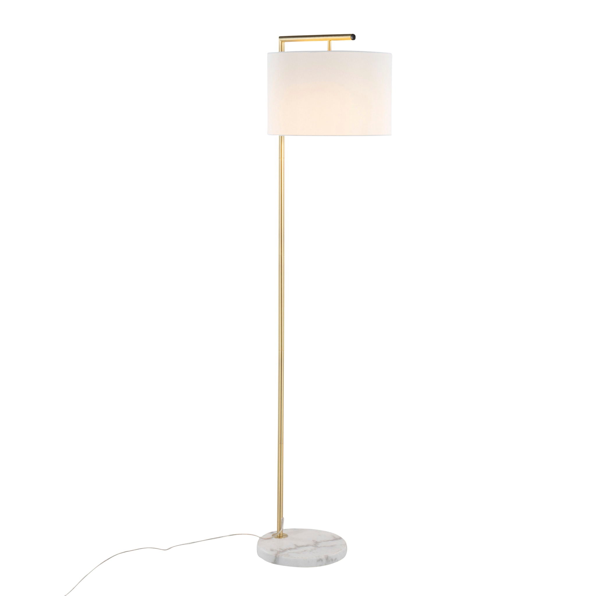 Fran - Contemporary Floor Lamp - Gold / White - Best Buy Furniture