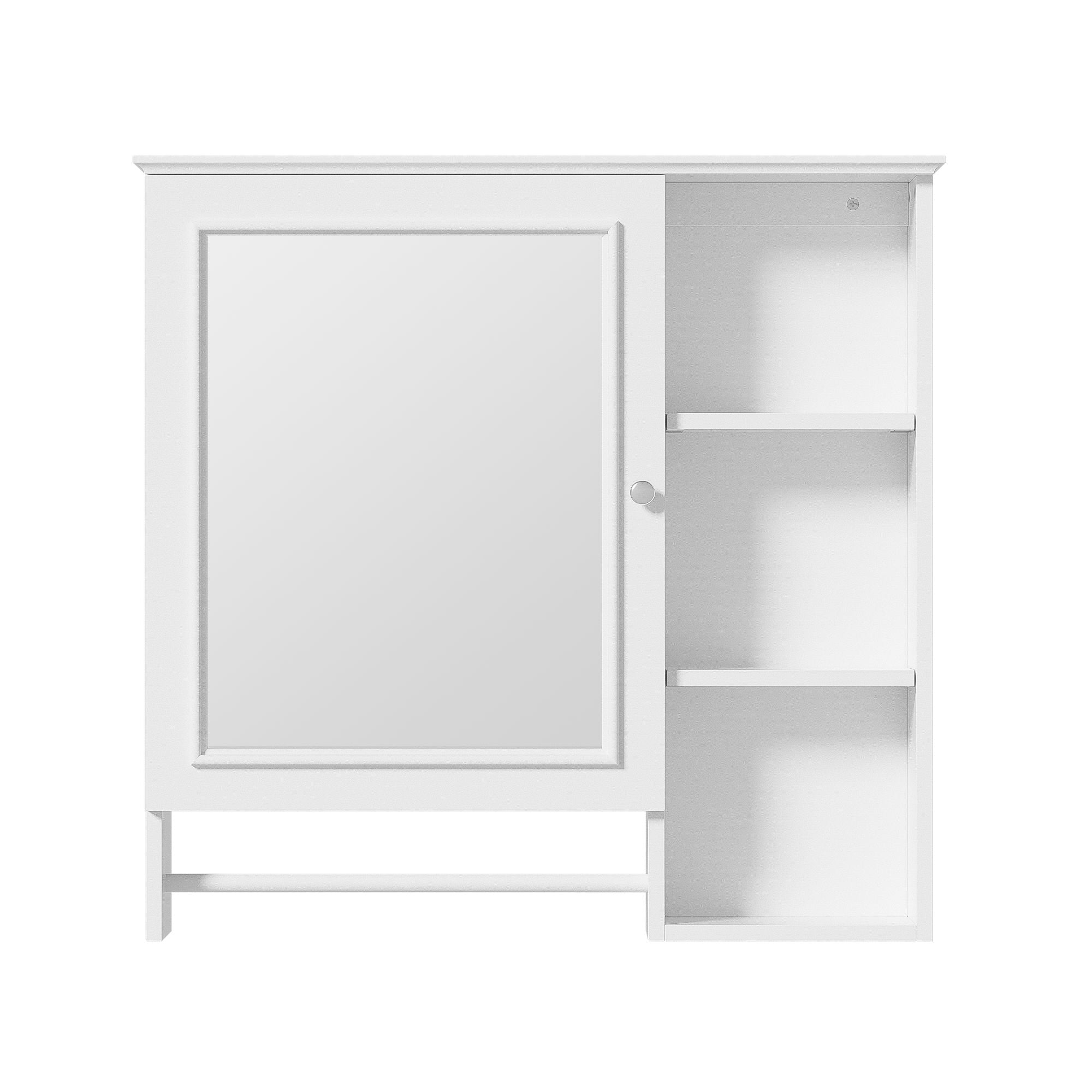 Wall Mounted Bathroom Storage Cabinet, Medicine Cabinets With Large Mirror Door, Adjustable Shelves And Three Open Storage Levels(Not Include Bathroom Vanity) - Best Buy Furniture