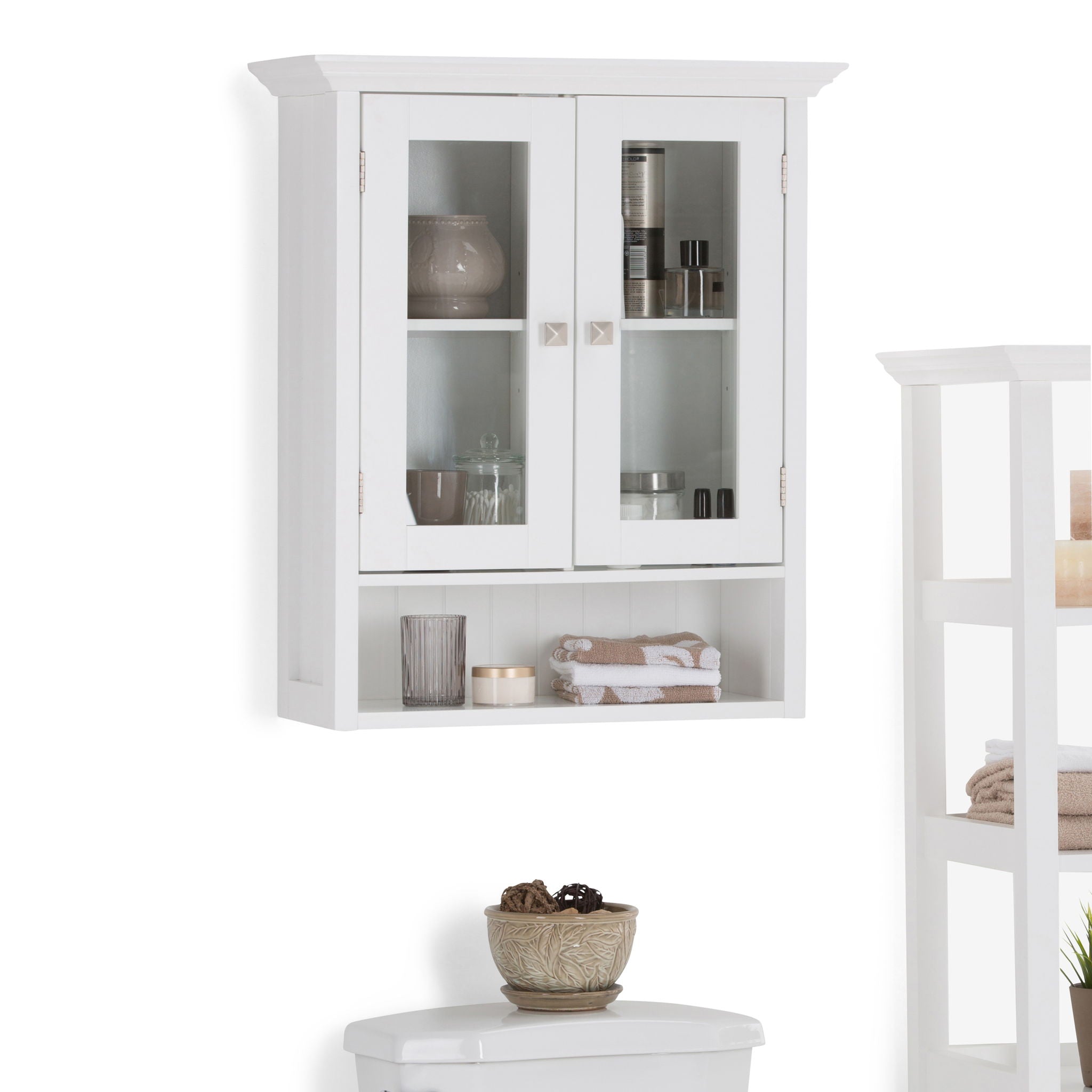 Acadian - Double Door Wall Cabinet - Pure White - Best Buy Furniture