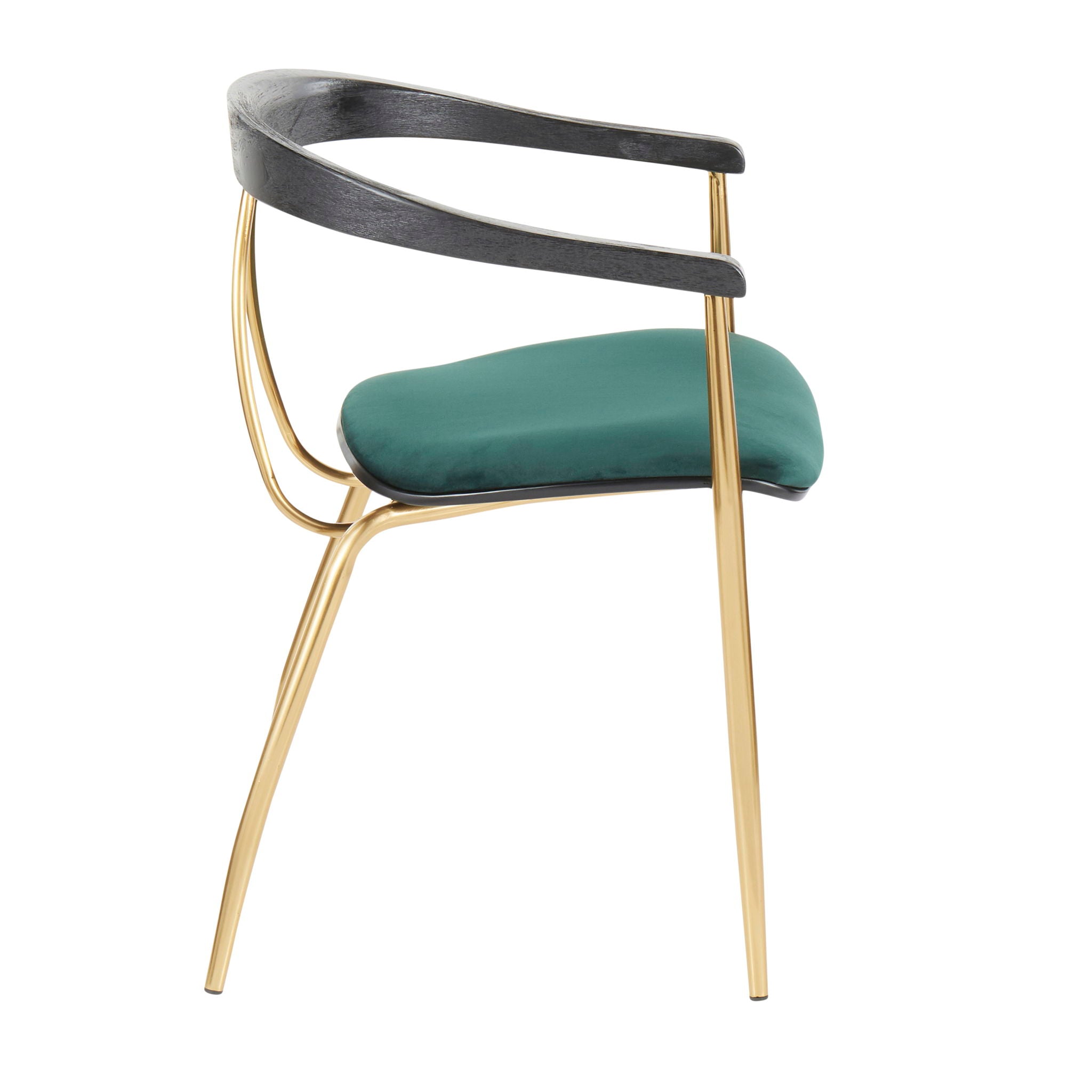 Vanessa - Contemporary Chair (Set of 2) - Gold / Green - Black - Best Buy Furniture