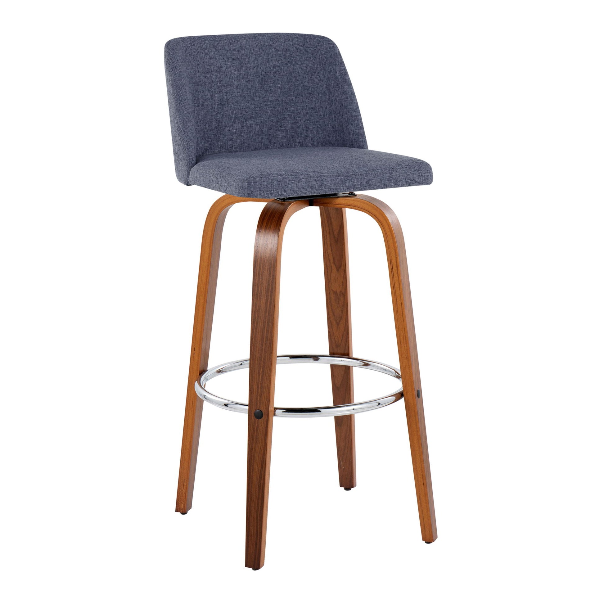 Toriano - Mid Century Modern Fixed Height, Barstool With Swivel With Round Footrest (Set of 2) - Best Buy Furniture