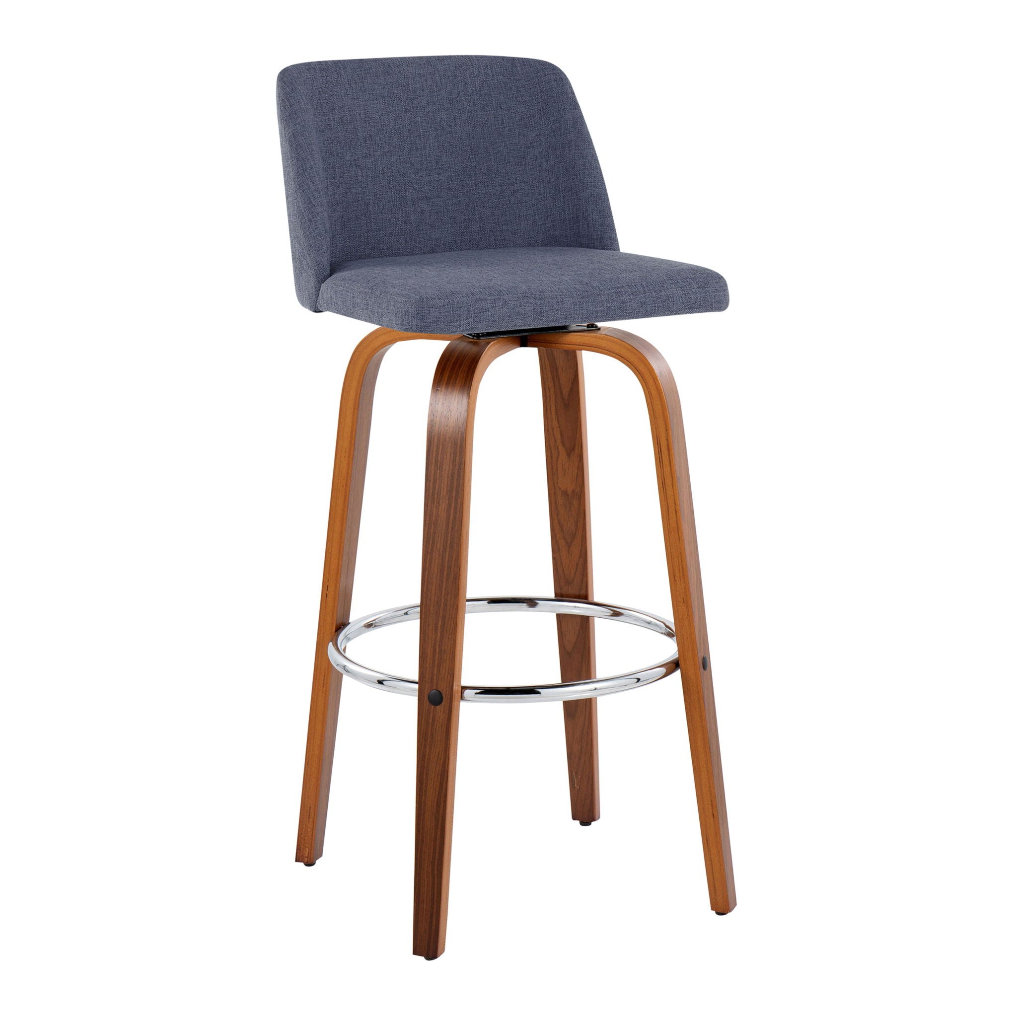Toriano - Mid Century Modern Fixed Height, Barstool With Swivel With Round Footrest (Set of 2) - Best Buy Furniture