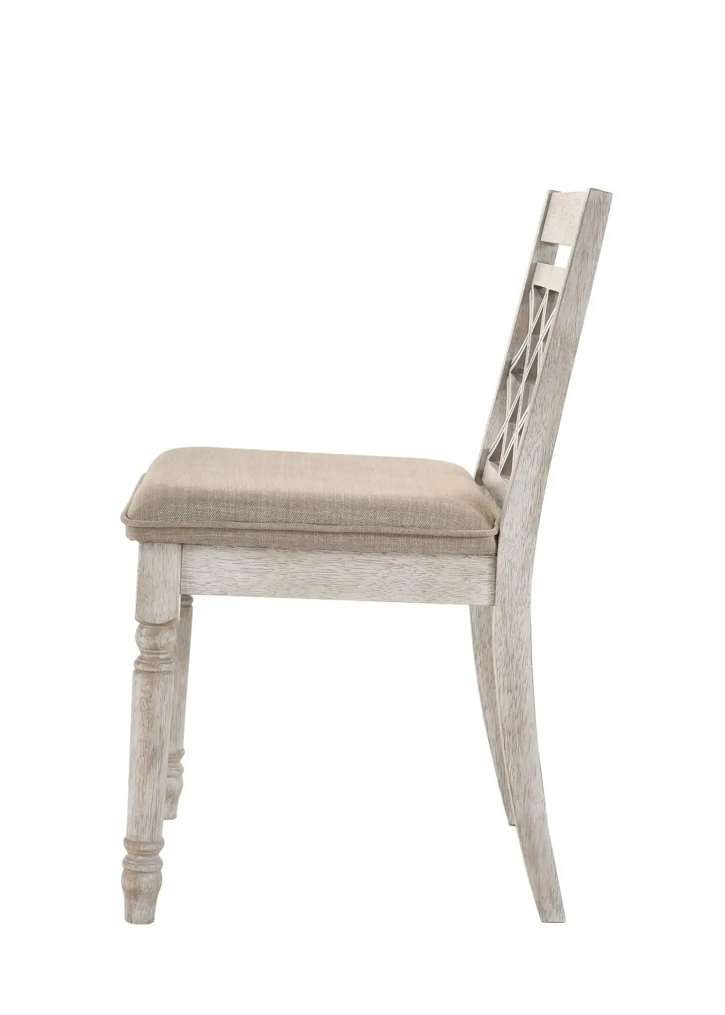 Havanna - Wide Contemporary Fabric Chair With Cushion (Set of 2) - Off White - Best Buy Furniture