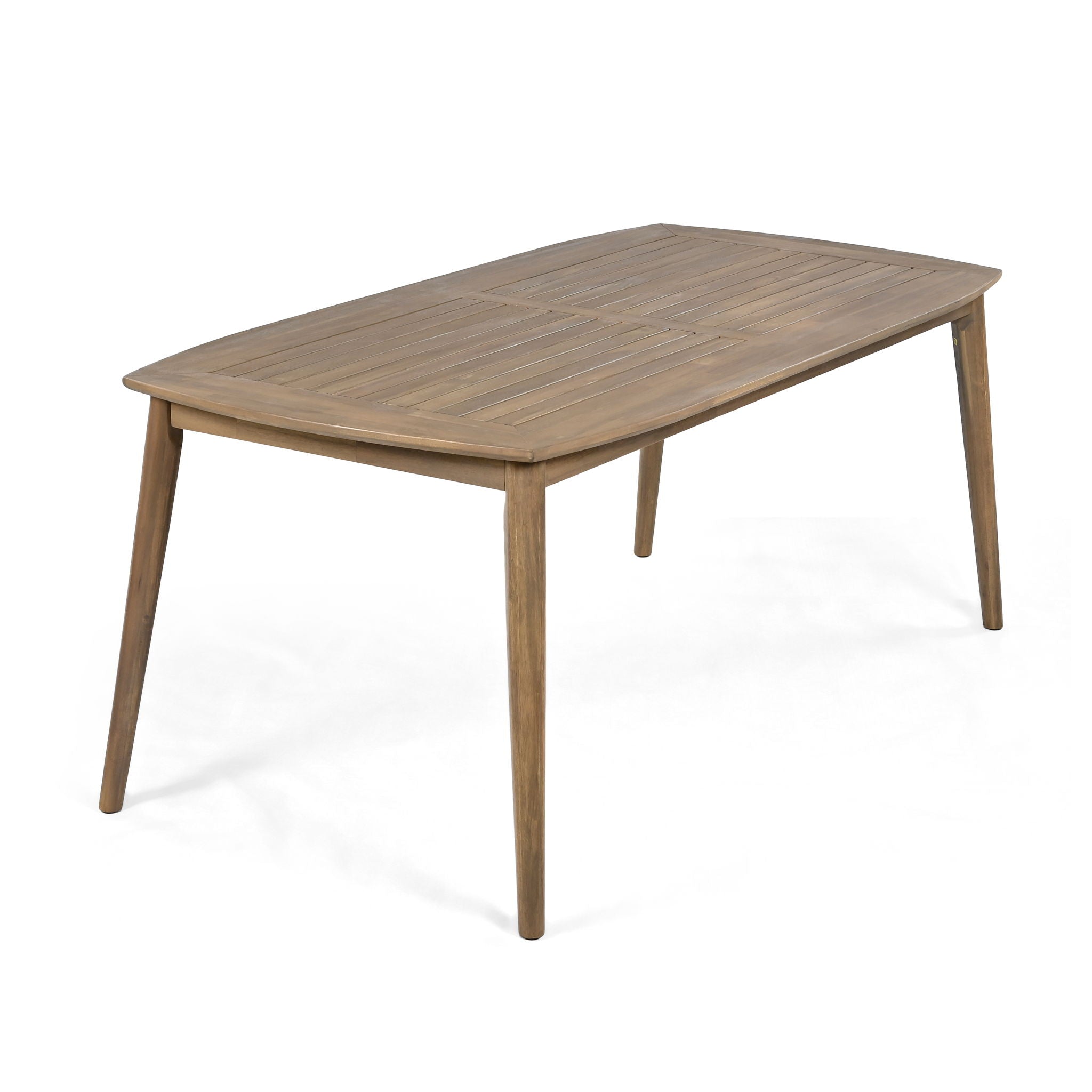 Acacia Wood Dining Table 8 Person Outdoor Table, Farmhouse Furniture For Patio, Garden, Backyard - Light Brown - Best Buy Furniture