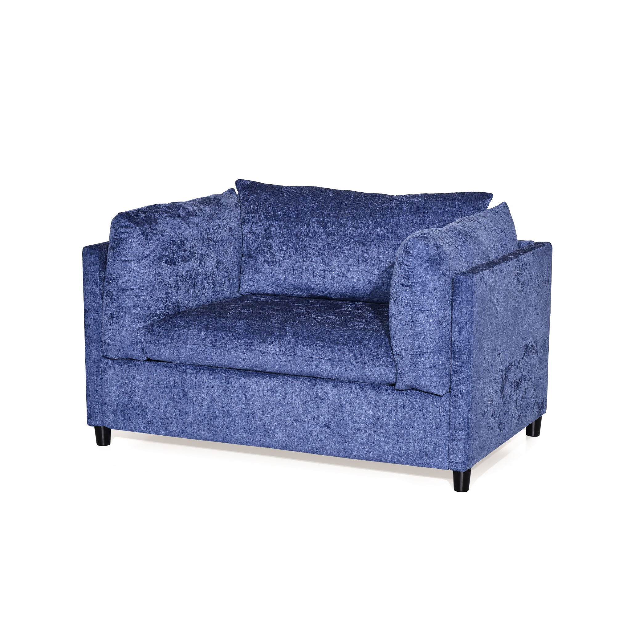 Modern Club Chair With Textured Upholstery And Pillow Accents - Navy Blue - Best Buy Furniture