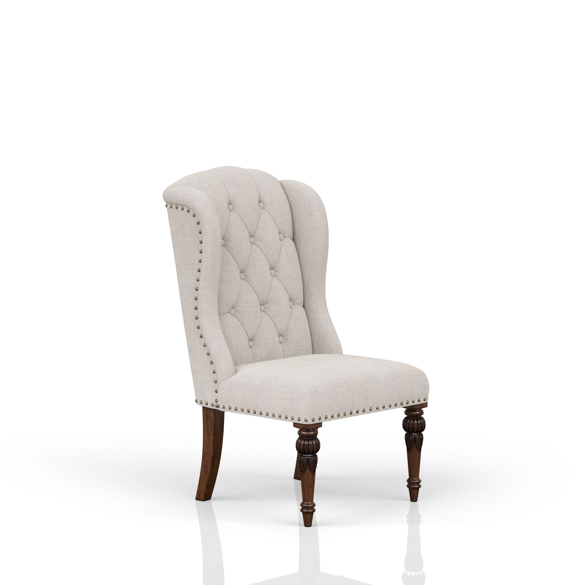 Upholstered Wing Host Chair - Light Gray - Best Buy Furniture