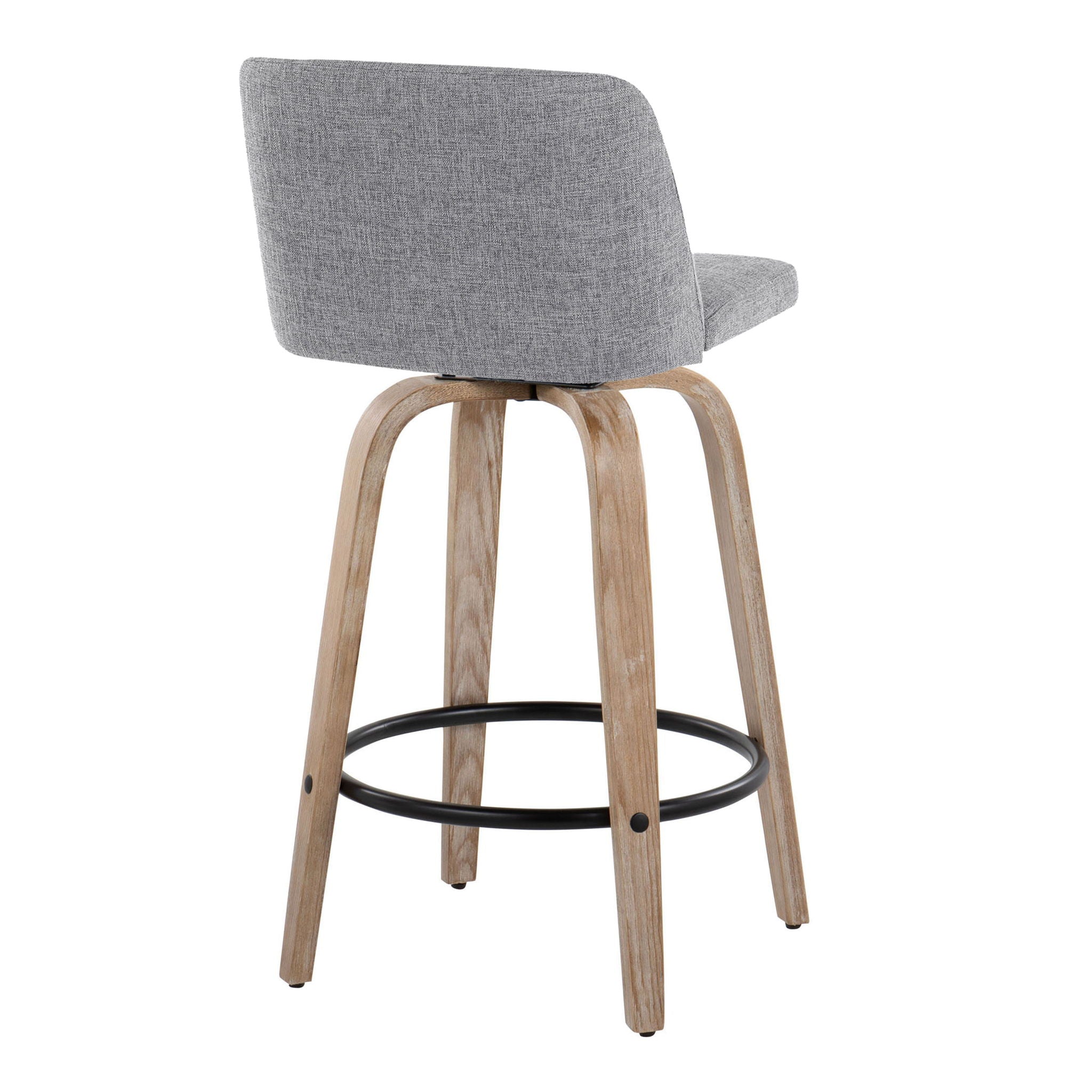 Toriano - Contemporary Fixed-Height Counter Stool & Swivel With Round Footrest (Set of 2) - Best Buy Furniture