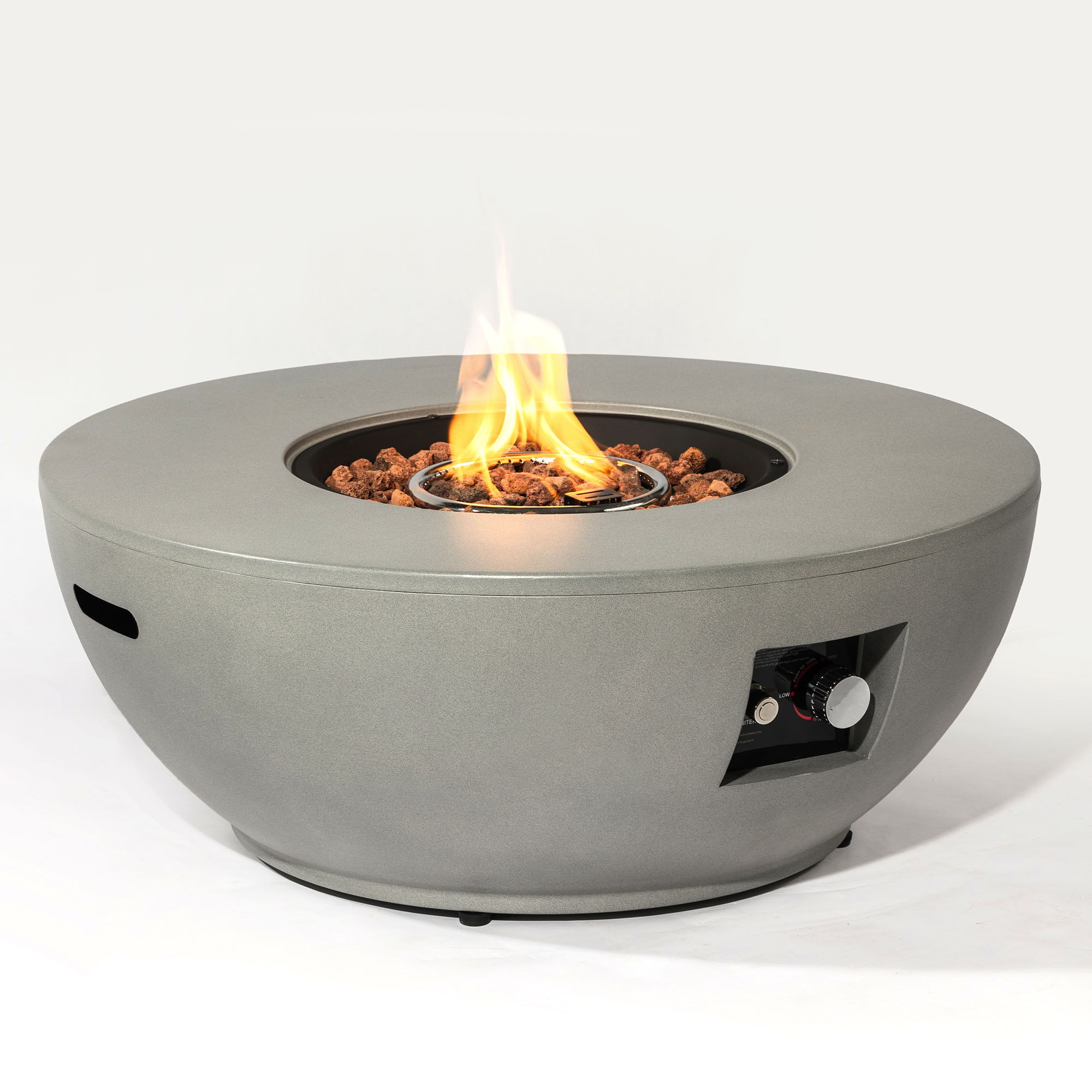 36" Propane Gas Fire Pit Table, 50000 Btu Round Steel Fire Pit With Tank Holder For Outside Patio Deck Garden Backyard - Gray - Best Buy Furniture