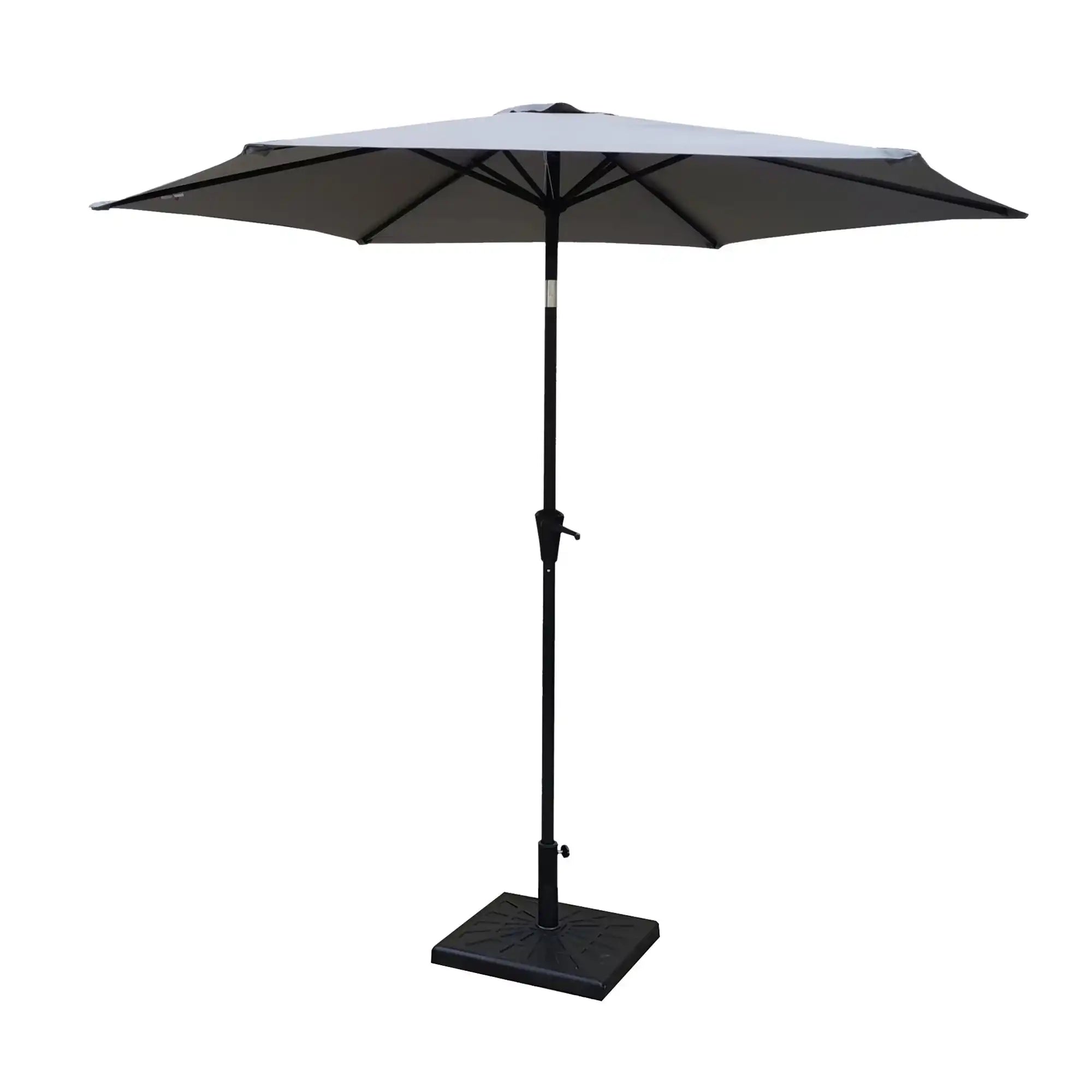 8.8' Outdoor Aluminum Patio Umbrella With 42 Pound Square Resin Umbrella Base - Best Buy Furniture