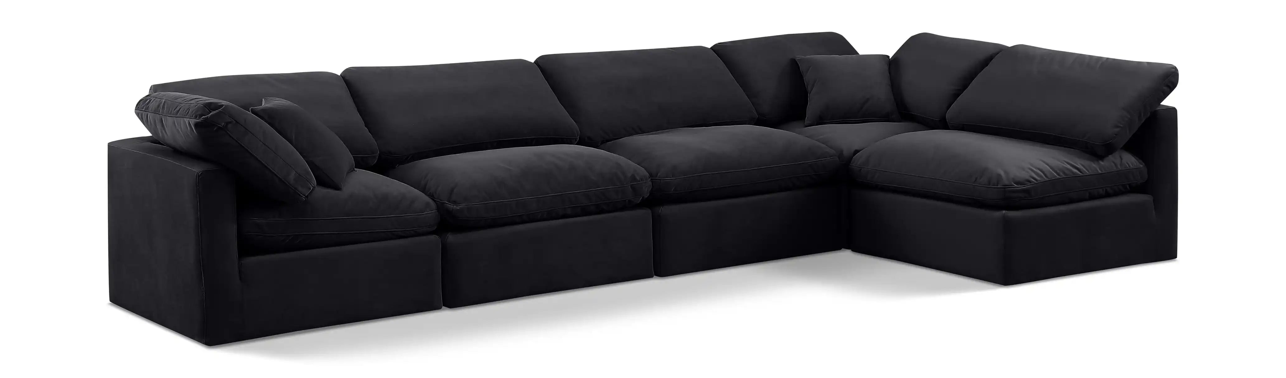 Indulge - Velvet 5 Piece Modular Sectional - Best Buy Furniture