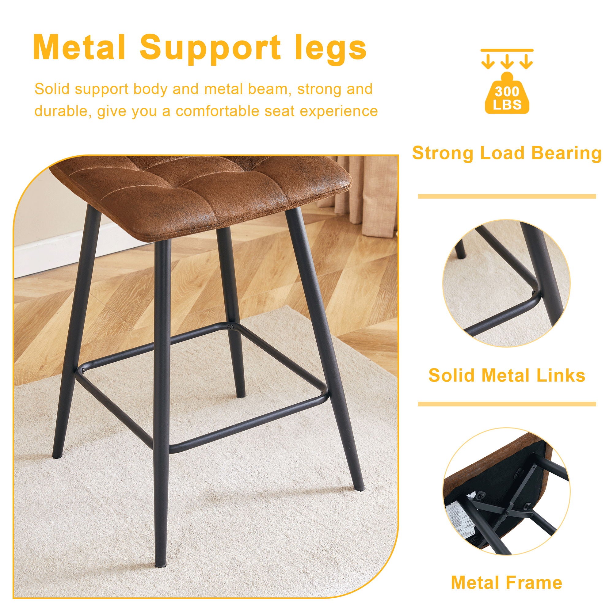 Bar Chair Set Comfortable With Metal Legs And Ergonomic Design - Best Buy Furniture