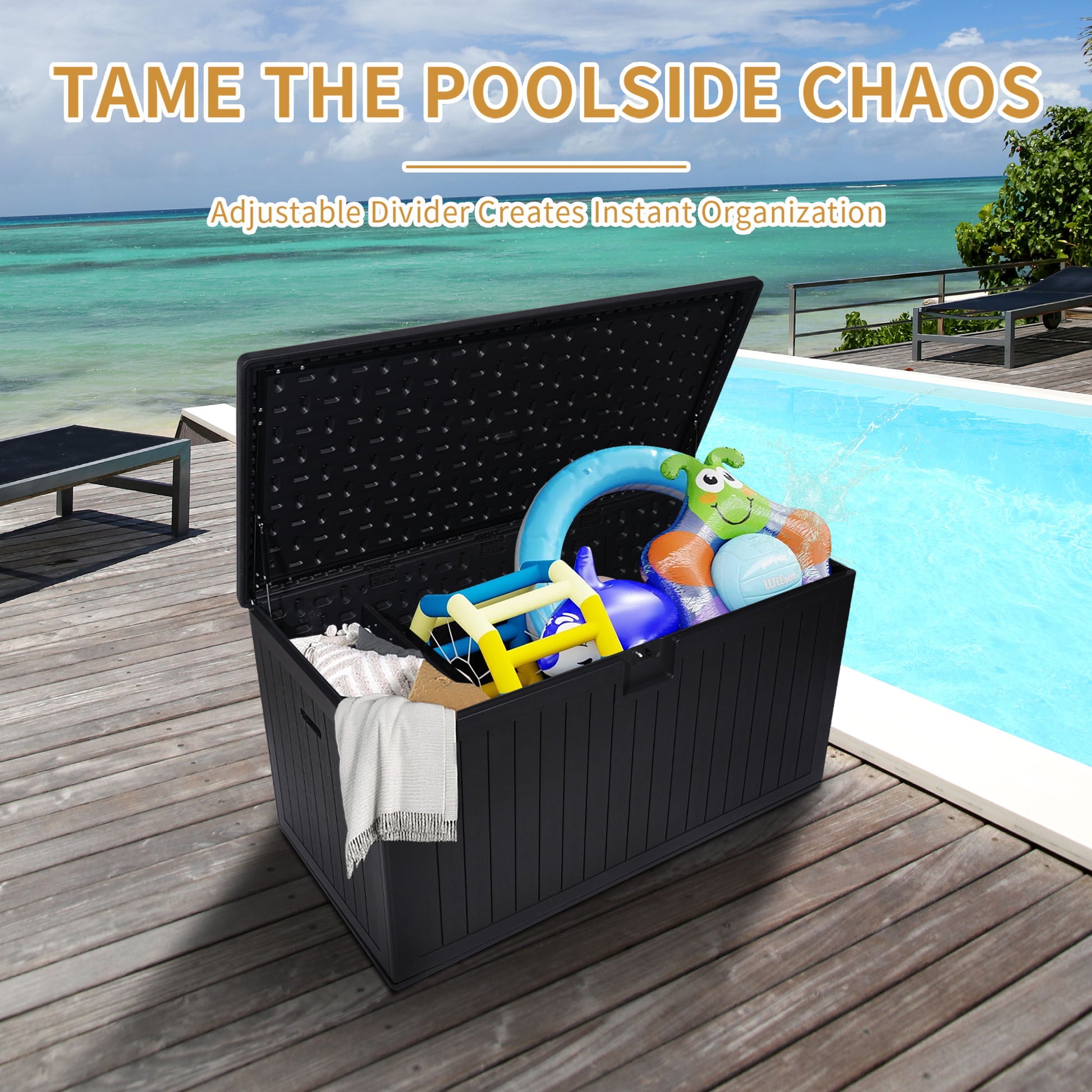 Outdoor Large Storage Box With Lockable Storage Containers - Best Buy Furniture