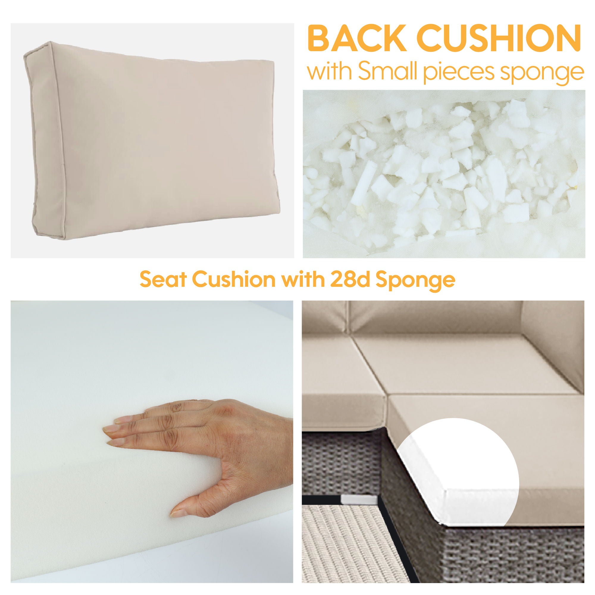 Outdoor Deep Seat Cushions For Patio Furniture Replacement, Cushion Set For Sectionals - Best Buy Furniture