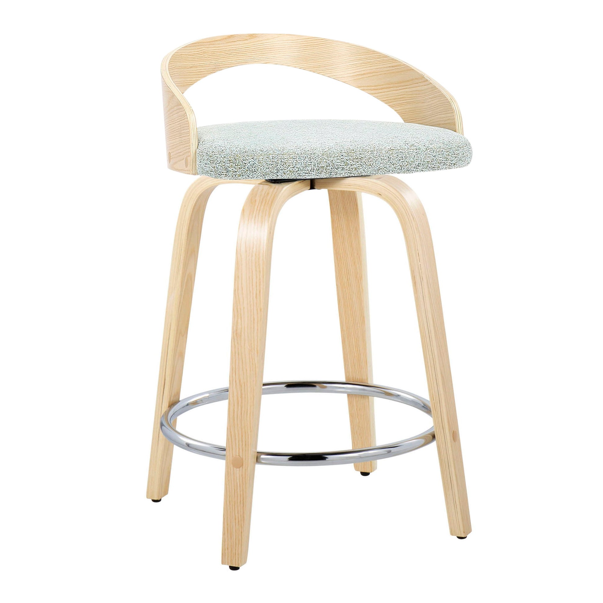 Grotto - Contemporary Fixed Height Counter Stool & Swivel, Round Footrest (Set of 2) - Best Buy Furniture