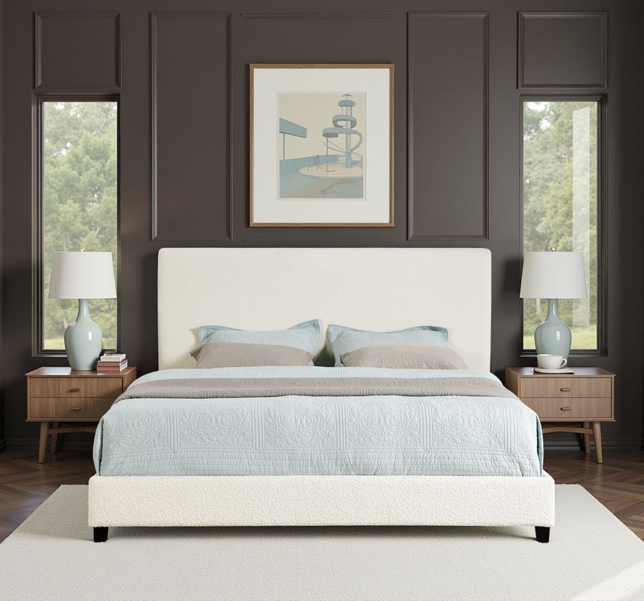 Boucle Upholstered Platform Bed - Best Buy Furniture