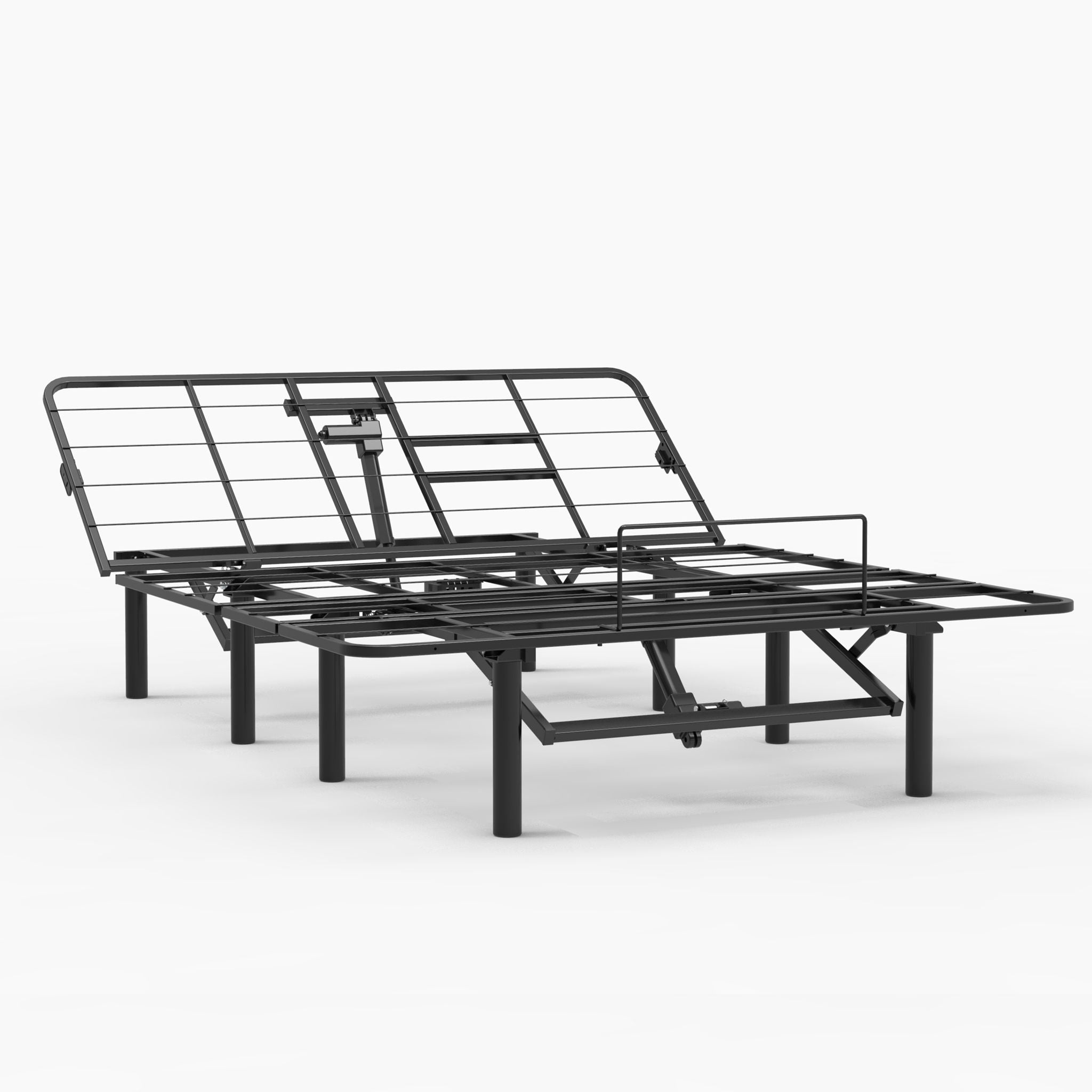 Adjustable Bed Base Frame With Head And Foot Incline, Quiet Motor, Queen Size Steel, Dual USB A, C Ports - Black - Best Buy Furniture