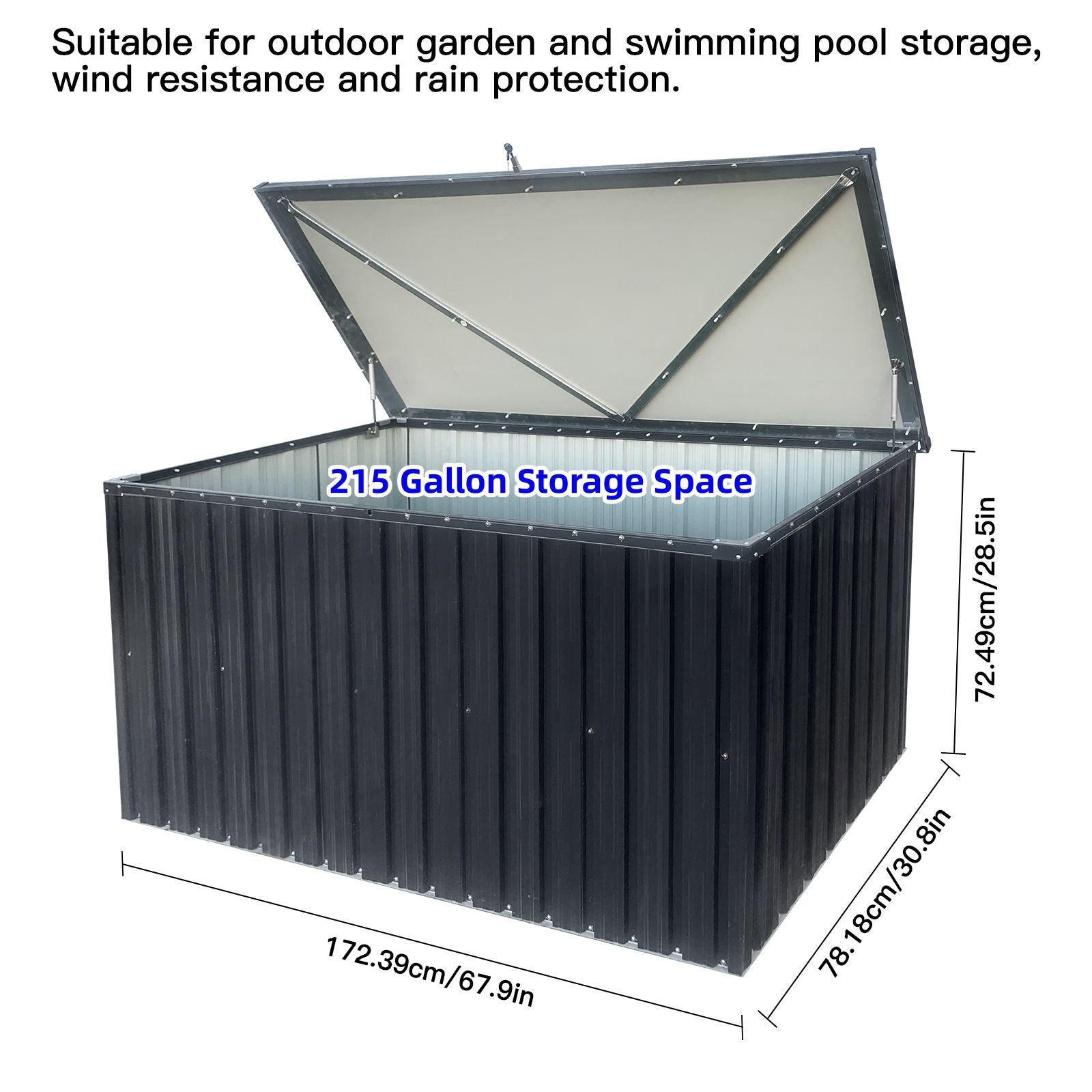 Out Door Metal Storage Box Store Medium - Black - Best Buy Furniture