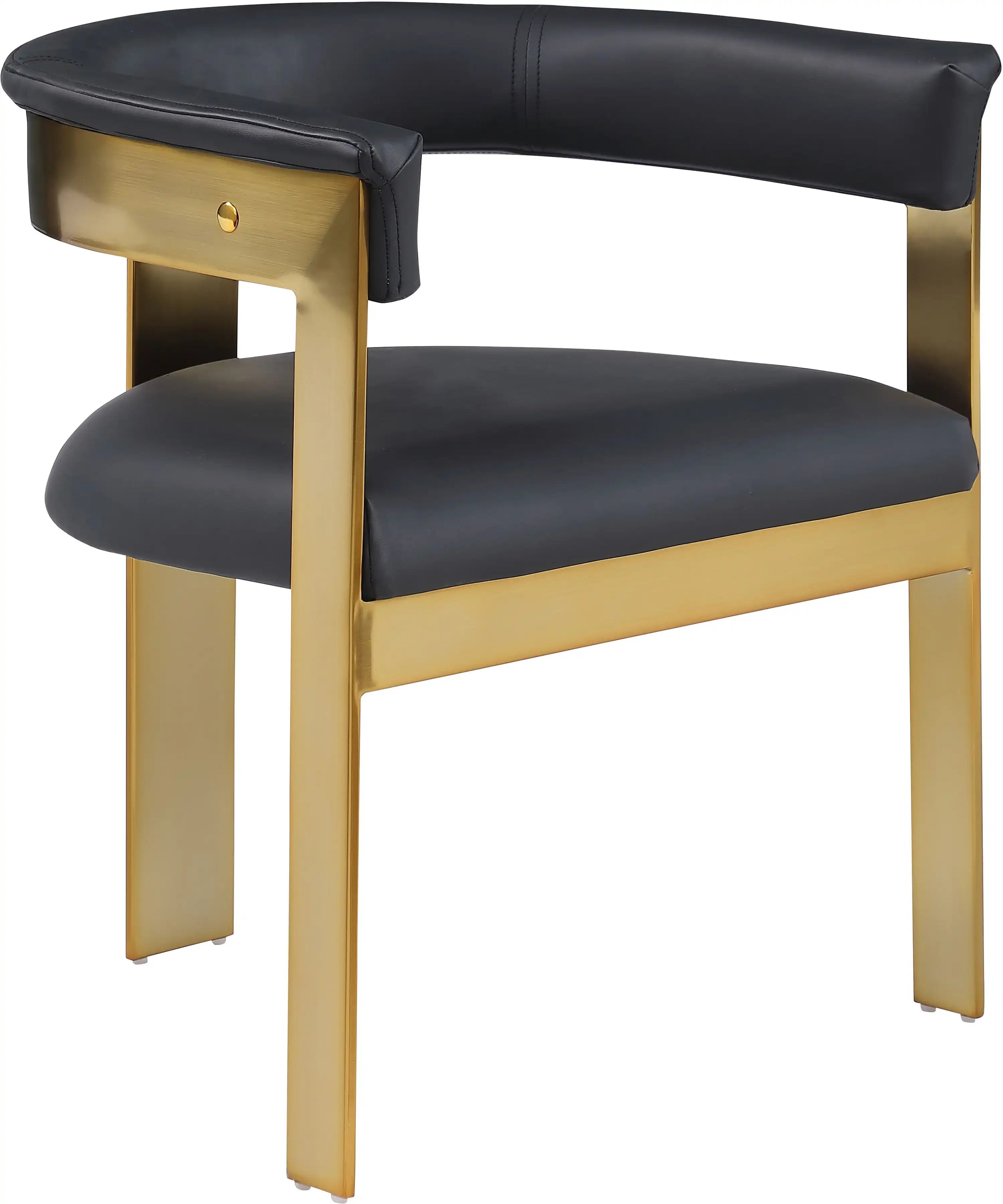 Romeo - Faux Leather Dining Chair With Gold Base (Set of 2) - Best Buy Furniture