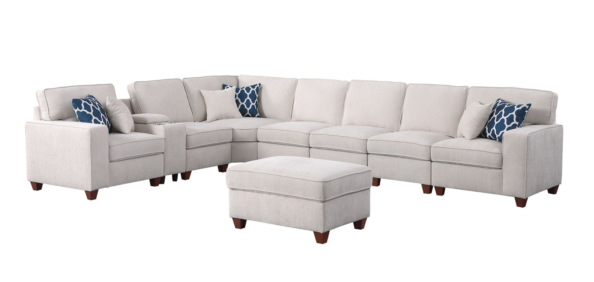 Ted - Sectional Sofa With Ottoman - Beige - Best Buy Furniture