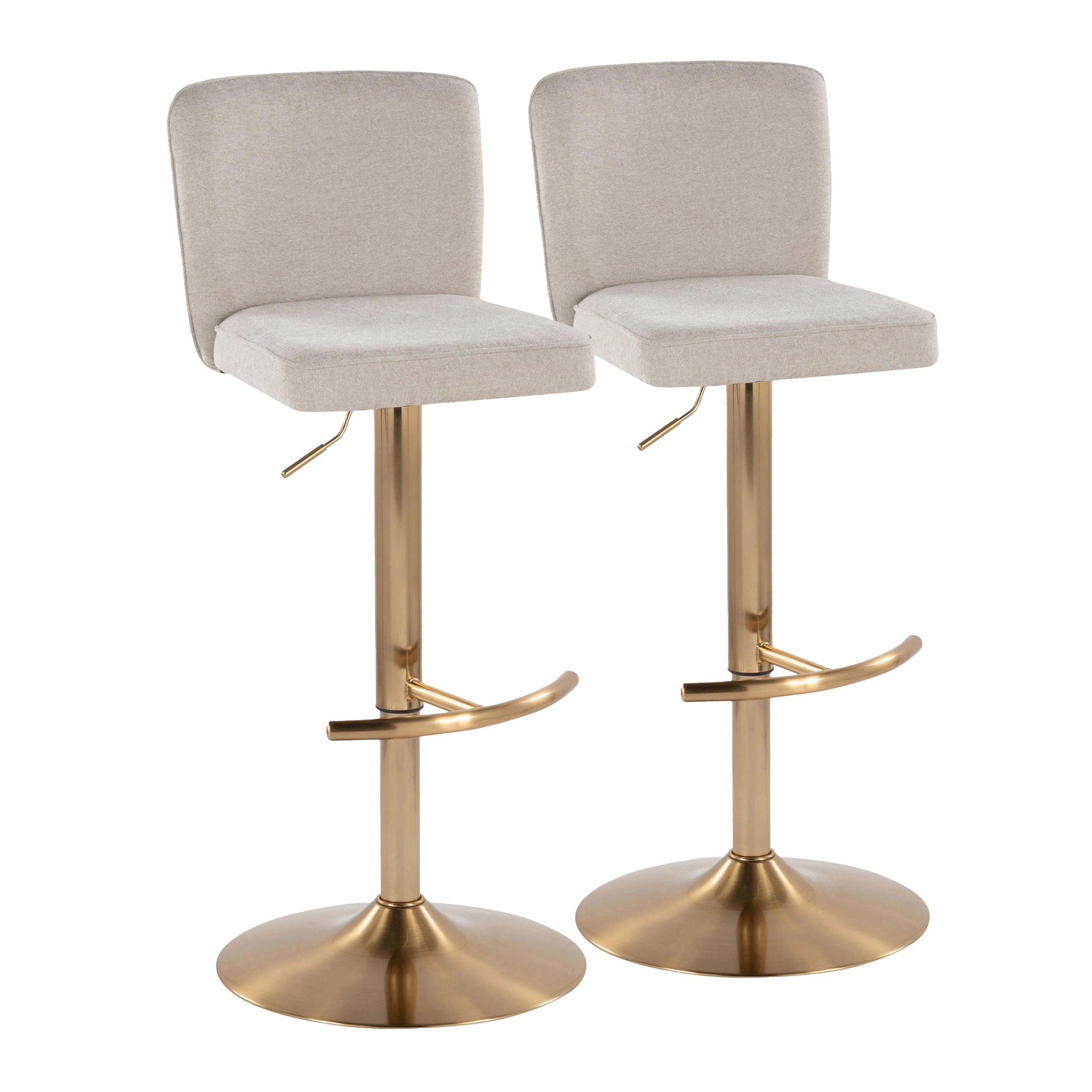 Henry - Contemporary Adjustable Barstool With Swivel With Rounded T Footrest (Set of 2) - Best Buy Furniture