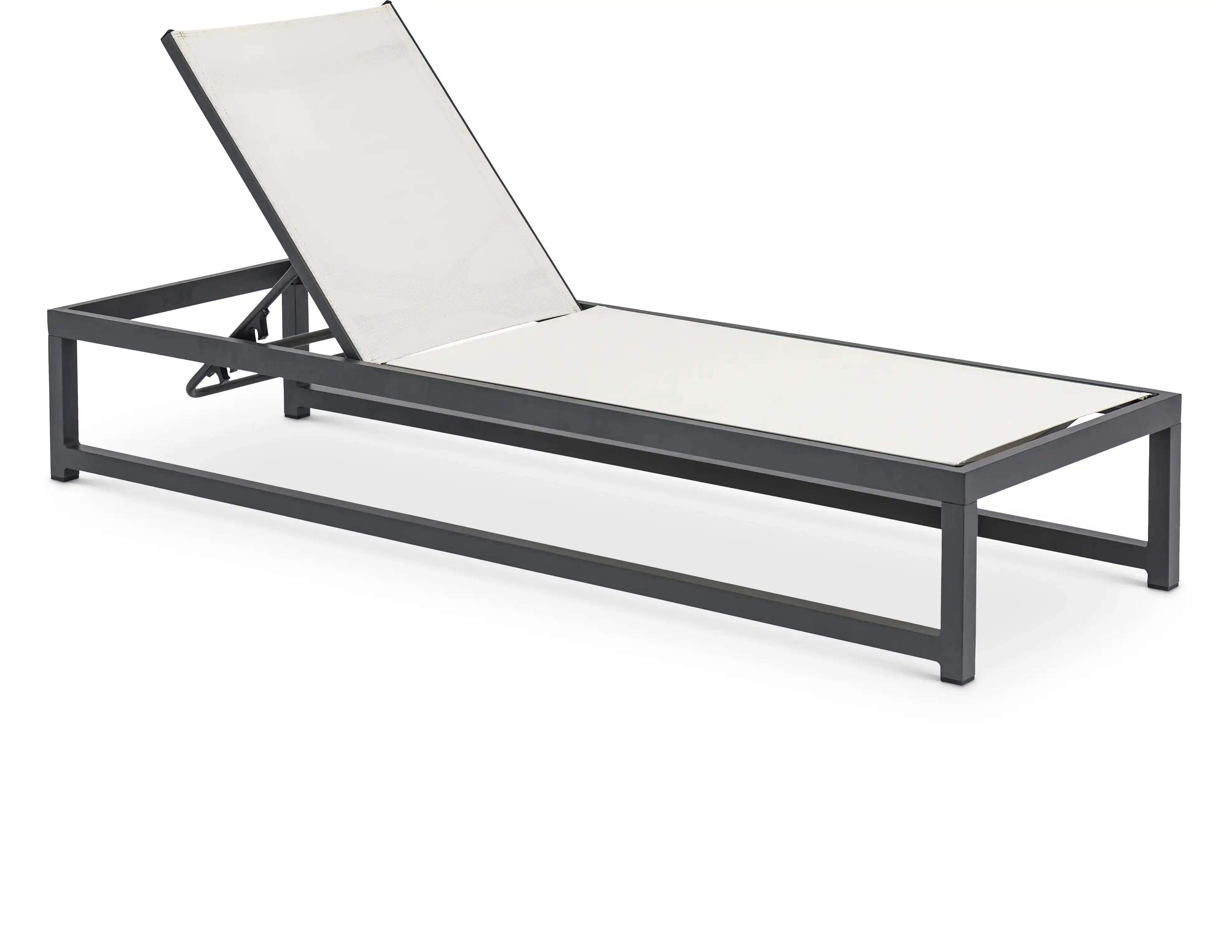Maldives - Water Resistant Outdoor Patio Adjustable Sun Chaise Lounge Chair With Gray Base - Best Buy Furniture