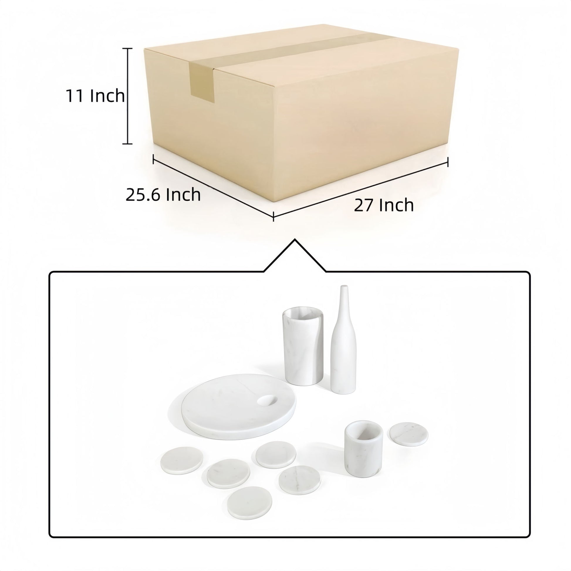 10 Pieces Luxury Natural Marble Dining Room Accessories Set - Best Buy Furniture