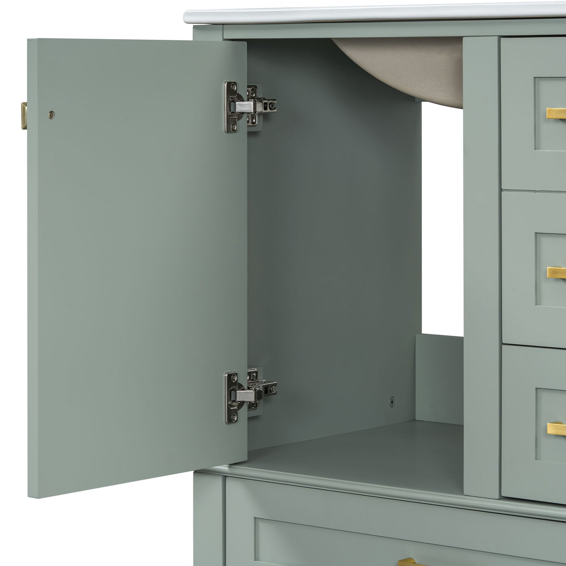 Bathroom Vanity, Modern Bathroom Cabinet With Sink Combo Set, Bathroom Storage Cabinet With A Soft Closing Door And 3 Drawers, Solid Wood Frame - Best Buy Furniture