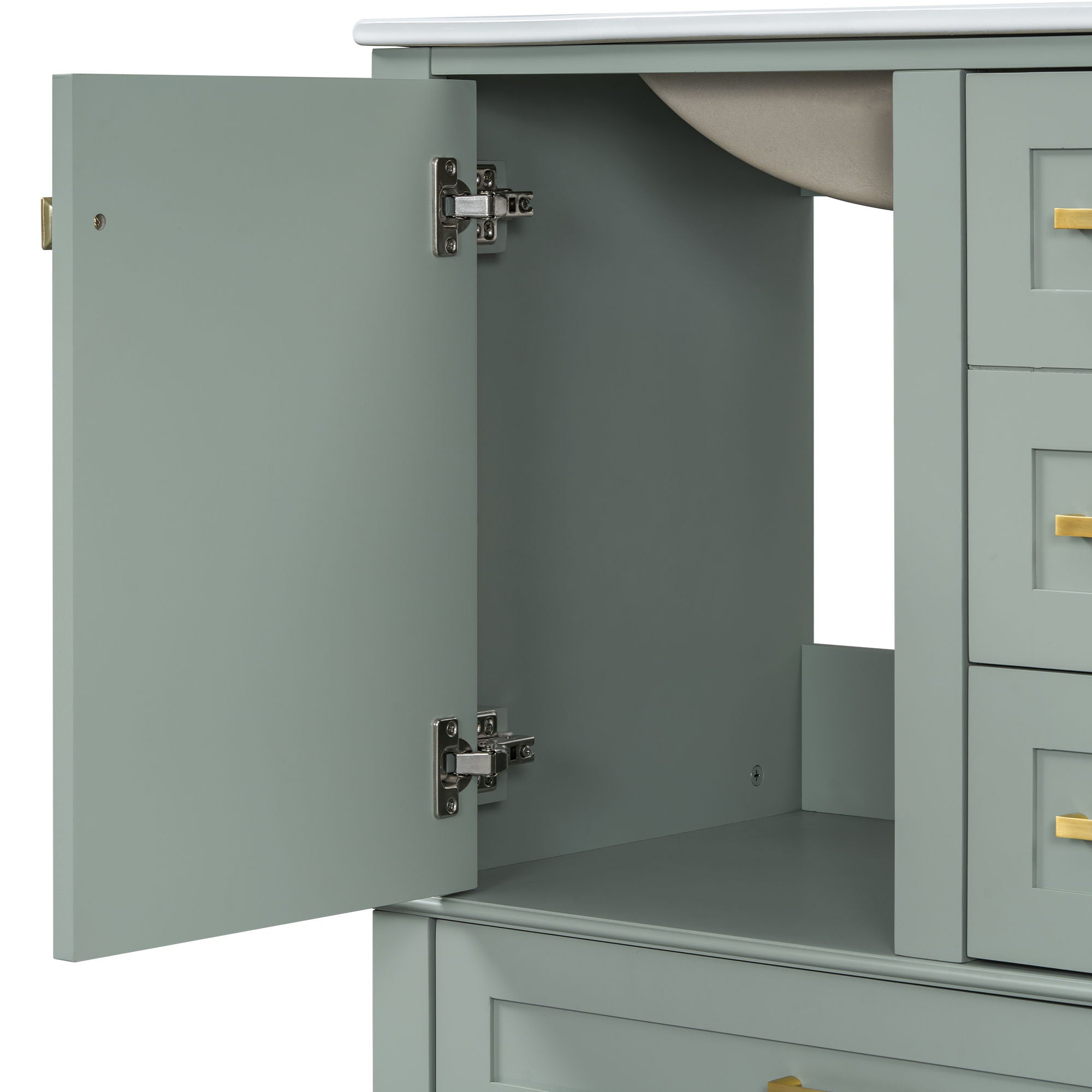 Bathroom Vanity, Modern Bathroom Cabinet With Sink Combo Set, Bathroom Storage Cabinet With A Soft Closing Door And 3 Drawers, Solid Wood Frame - Best Buy Furniture